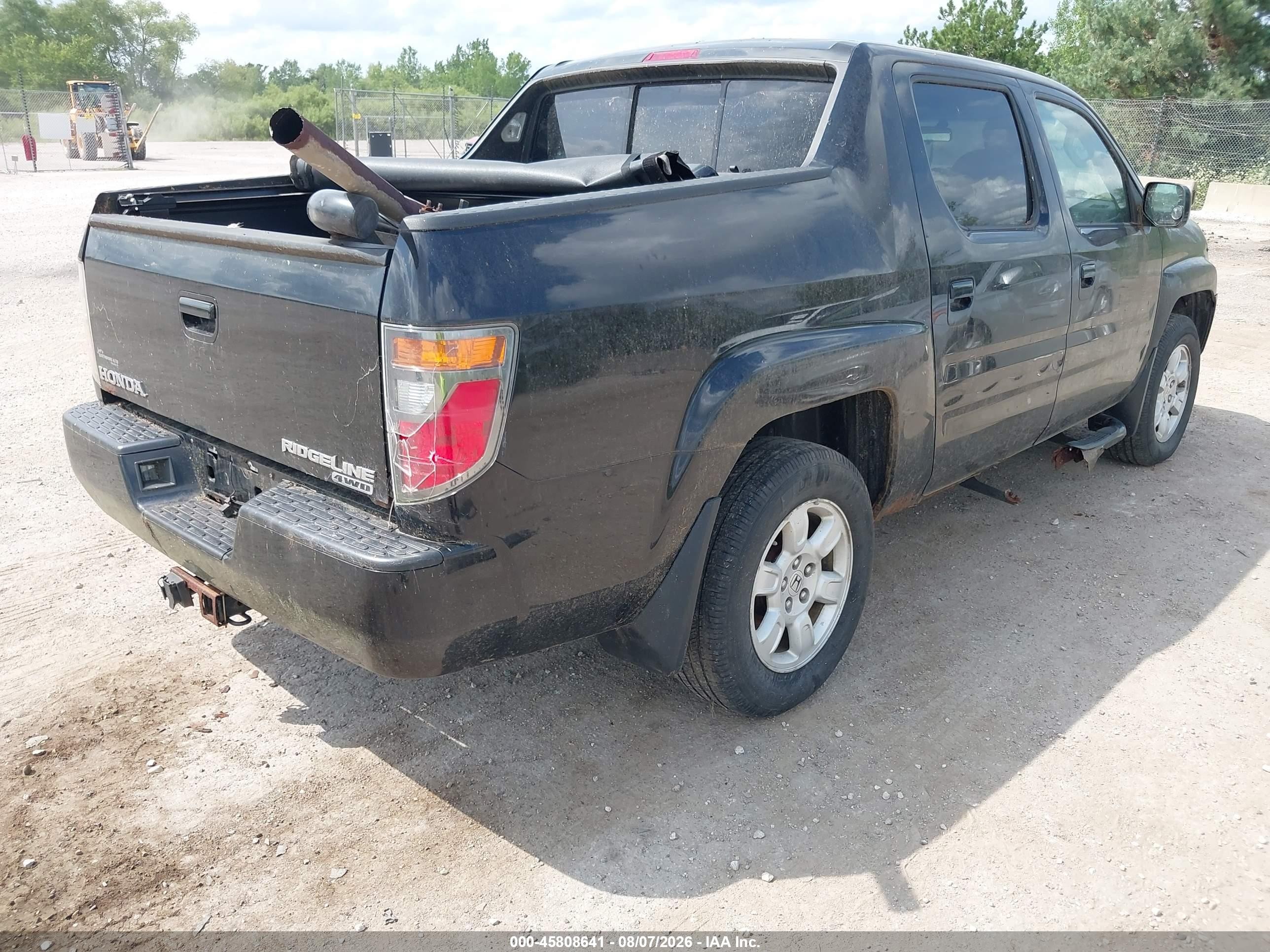 2007 Honda Ridgeline Rts Black vin: 2HJYK16457H513419