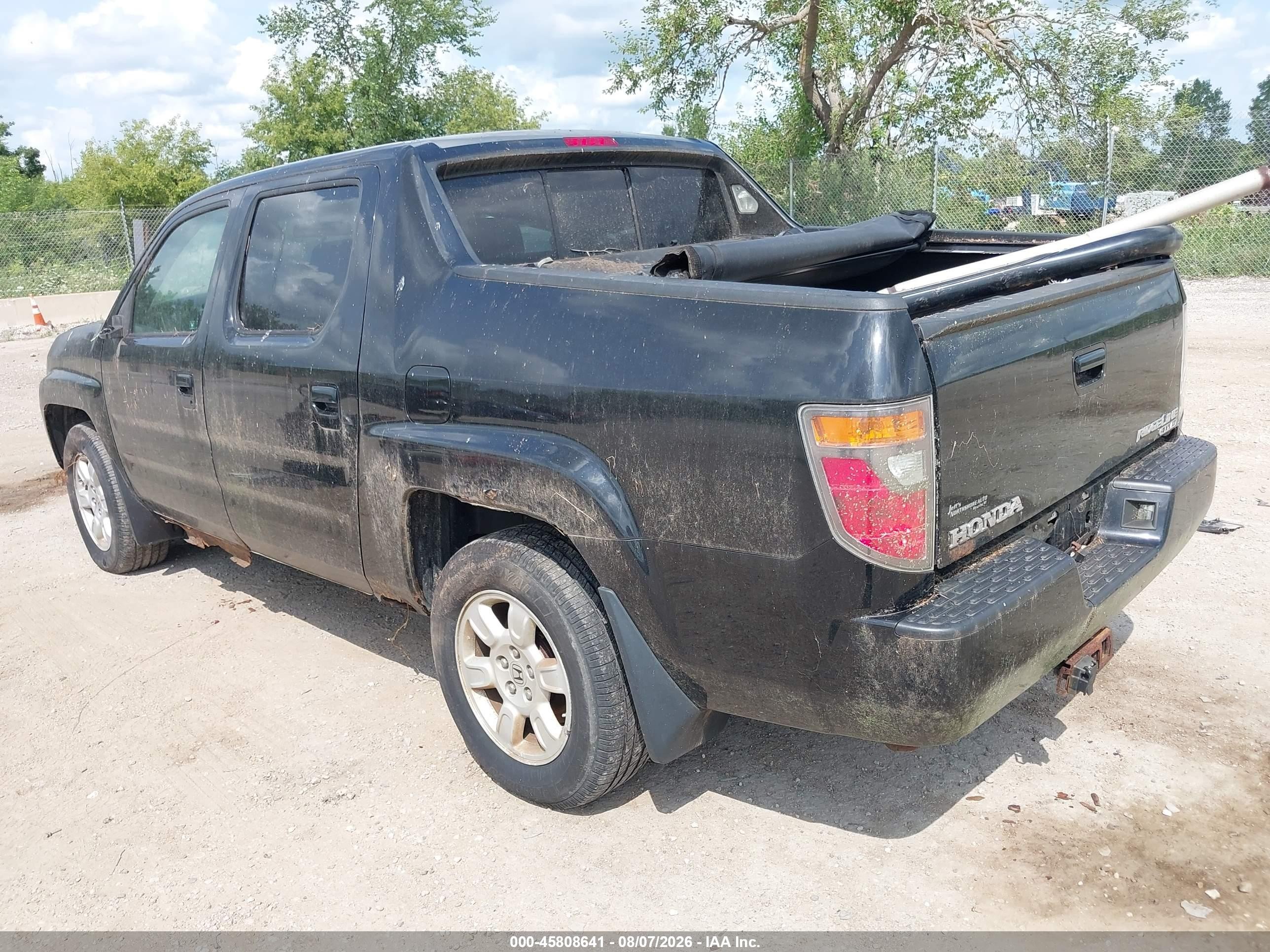 2007 Honda Ridgeline Rts Black vin: 2HJYK16457H513419
