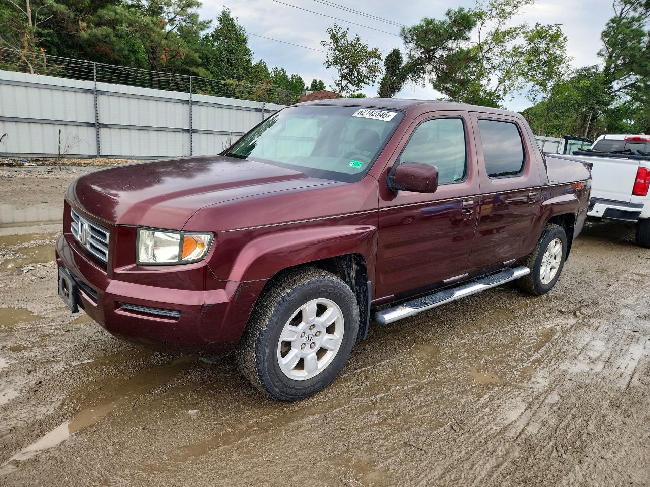 2007 Honda Ridgeline Rts Burgundy vin: 2HJYK16457H518538