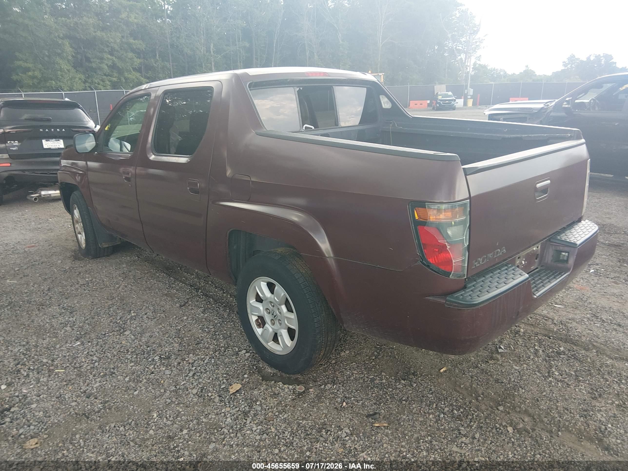 2007 Honda Ridgeline Rts Red vin: 2HJYK16457H550471
