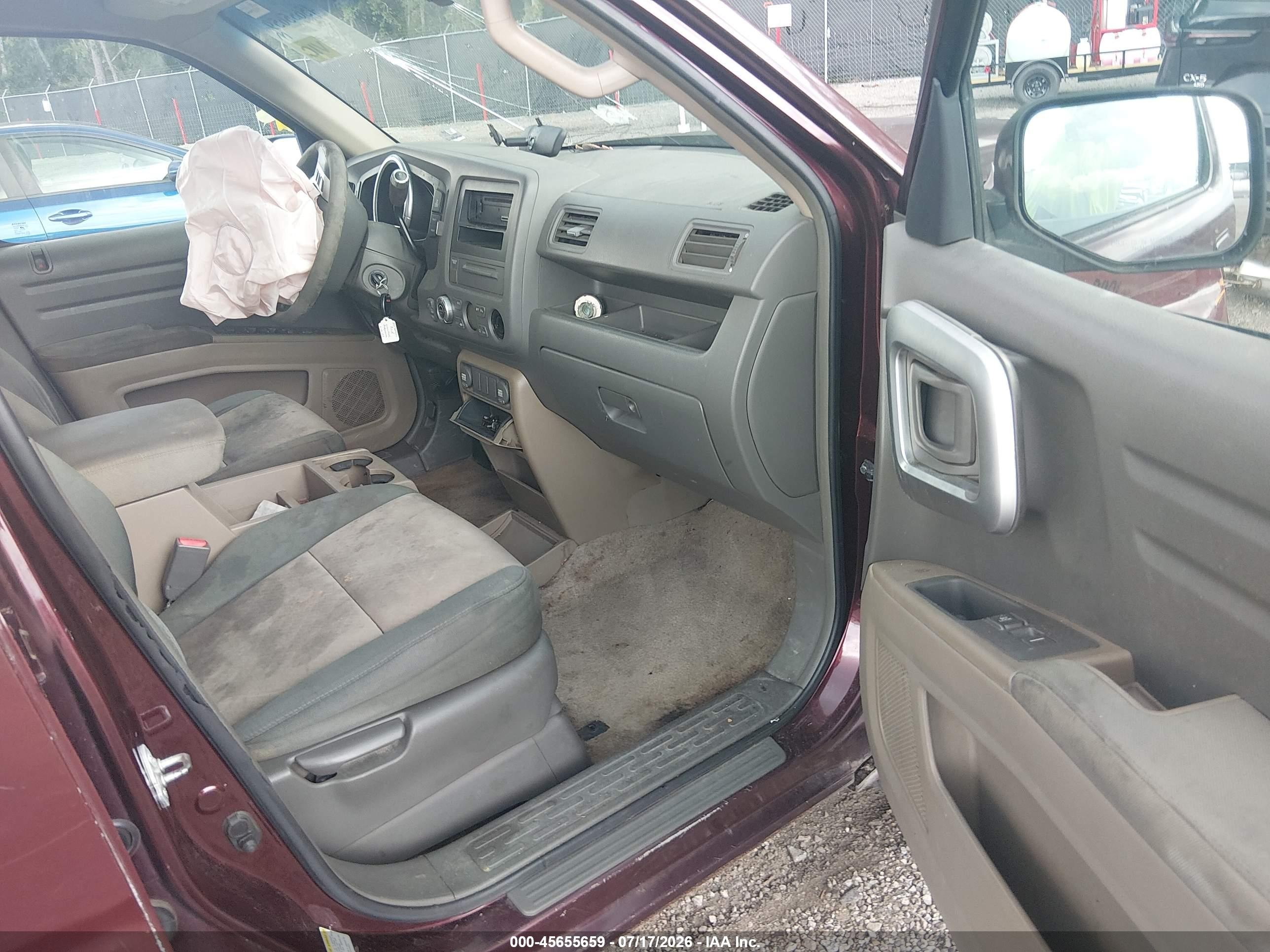2007 Honda Ridgeline Rts Red vin: 2HJYK16457H550471