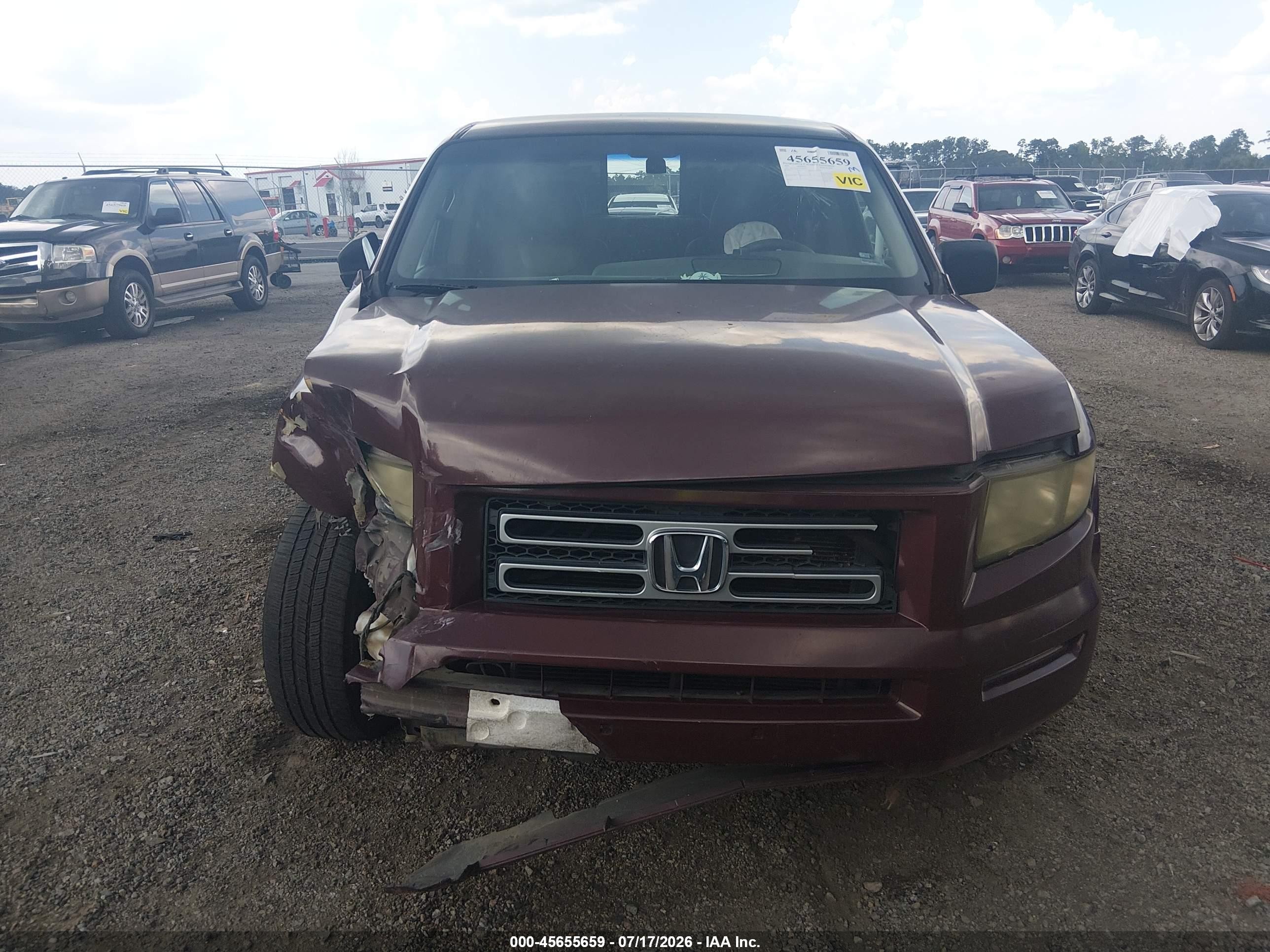 2007 Honda Ridgeline Rts Red vin: 2HJYK16457H550471