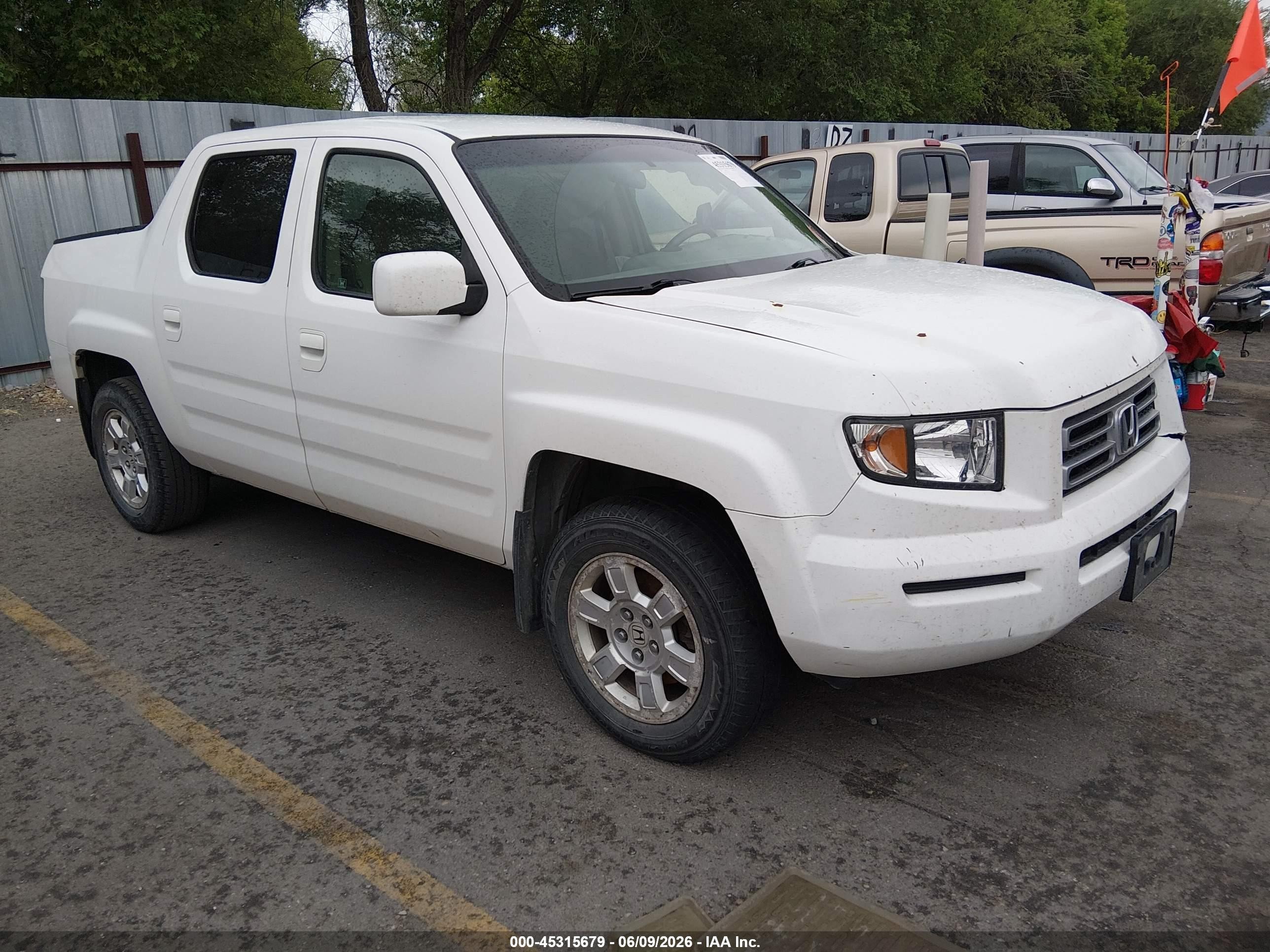 2008 Honda Ridgeline Rts White vin: 2HJYK16458H535051