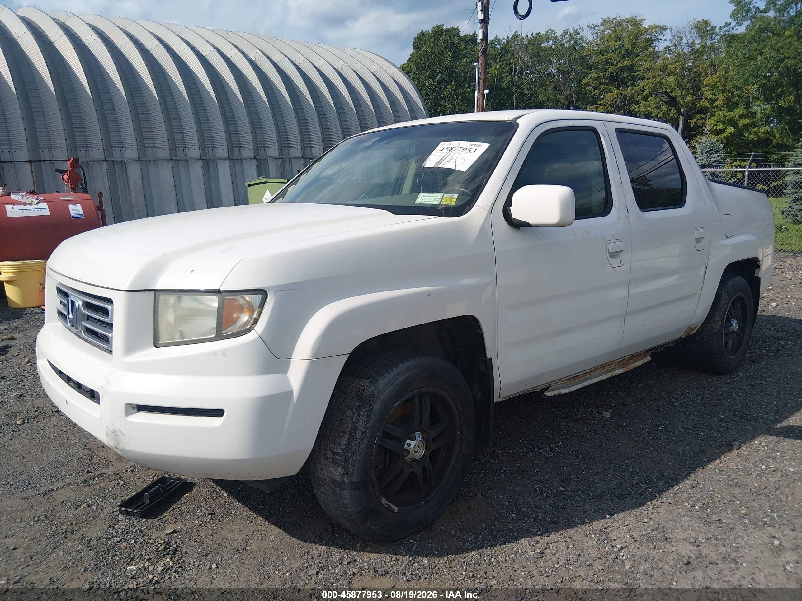 2006 Honda Ridgeline Rts White vin: 2HJYK16466H554270