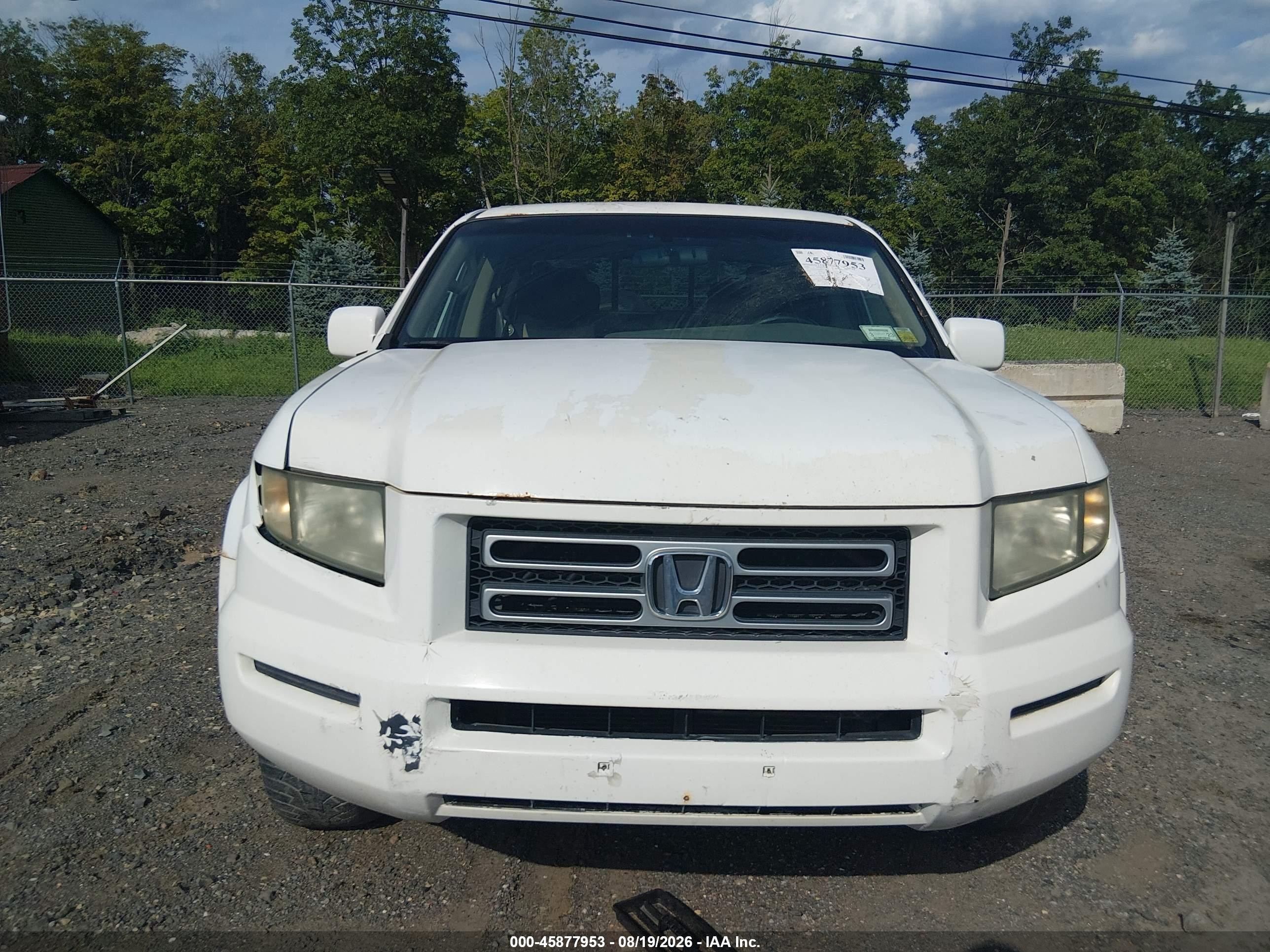 2006 Honda Ridgeline Rts White vin: 2HJYK16466H554270