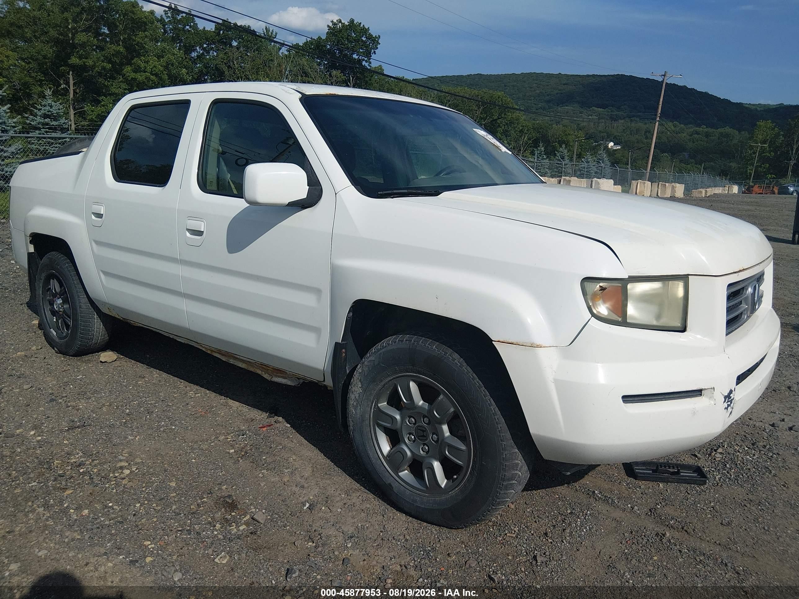 2006 Honda Ridgeline Rts White vin: 2HJYK16466H554270