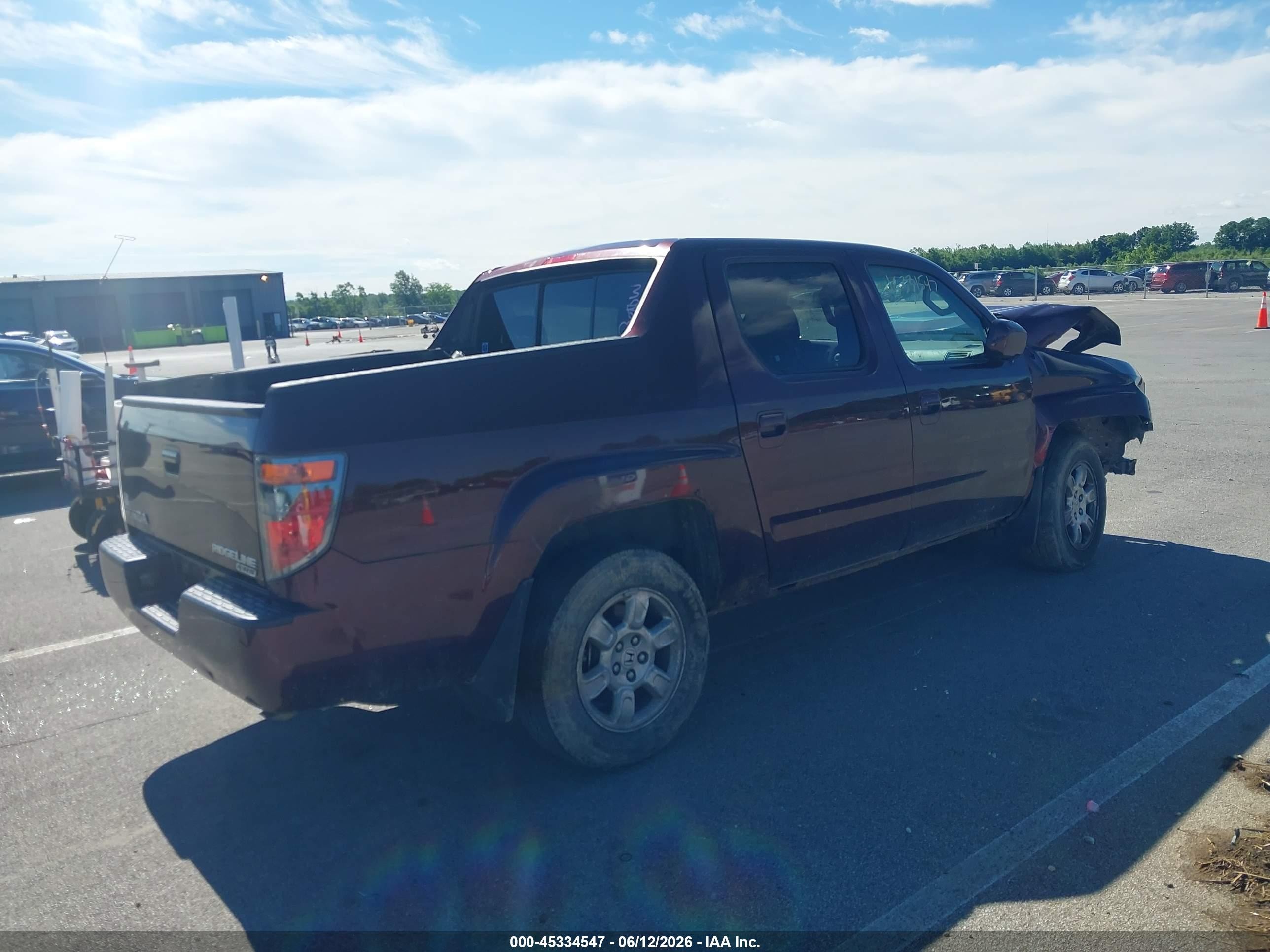 2007 Honda Ridgeline Rts Maroon vin: 2HJYK16467H546638