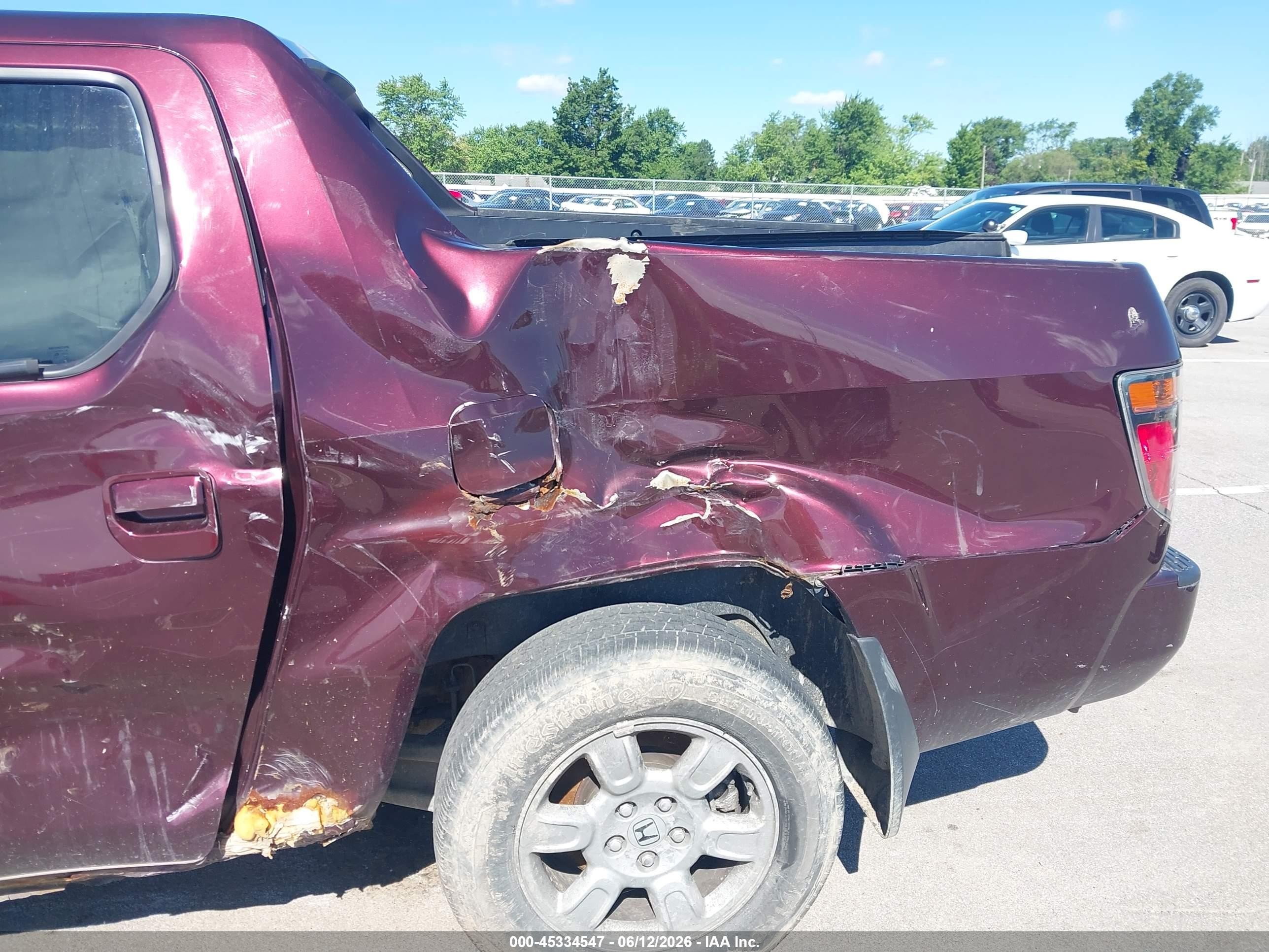 2007 Honda Ridgeline Rts Maroon vin: 2HJYK16467H546638