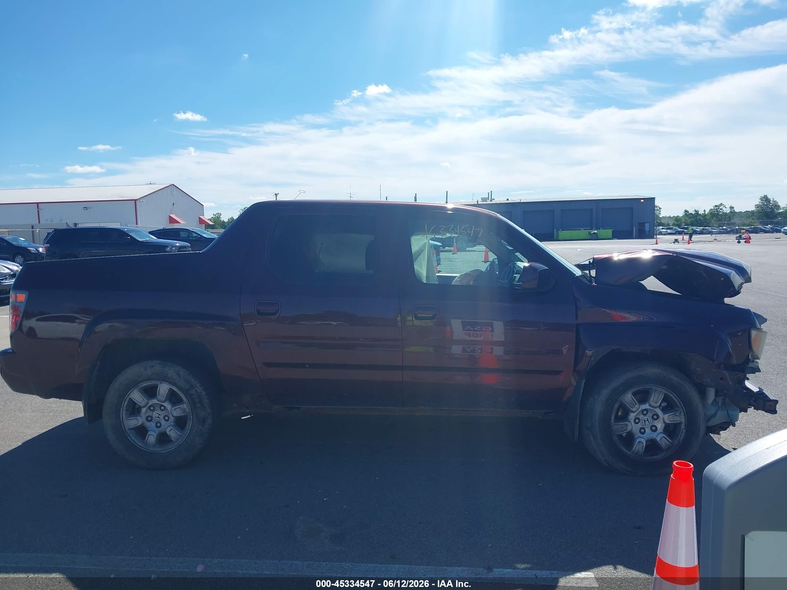 2007 Honda Ridgeline Rts Maroon vin: 2HJYK16467H546638