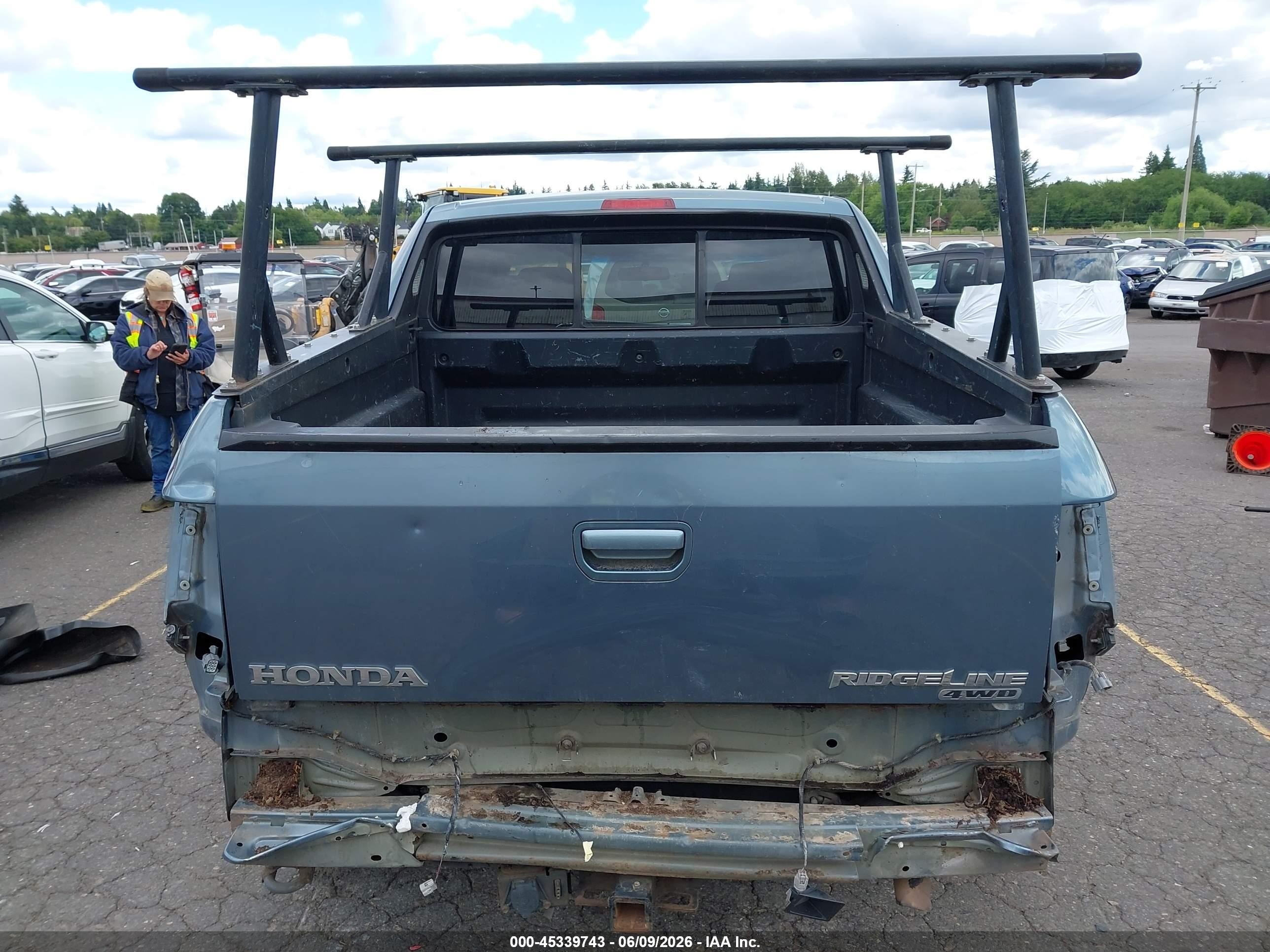2008 Honda Ridgeline Rts Light Blue vin: 2HJYK16468H518212