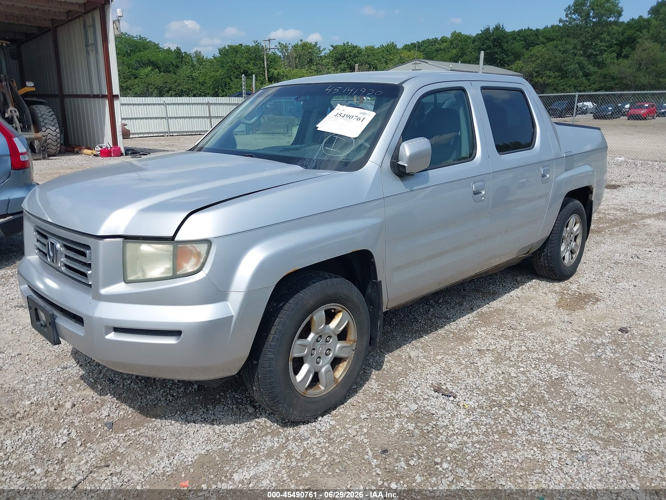 2006 Honda Ridgeline Rts Silver vin: 2HJYK16476H554374
