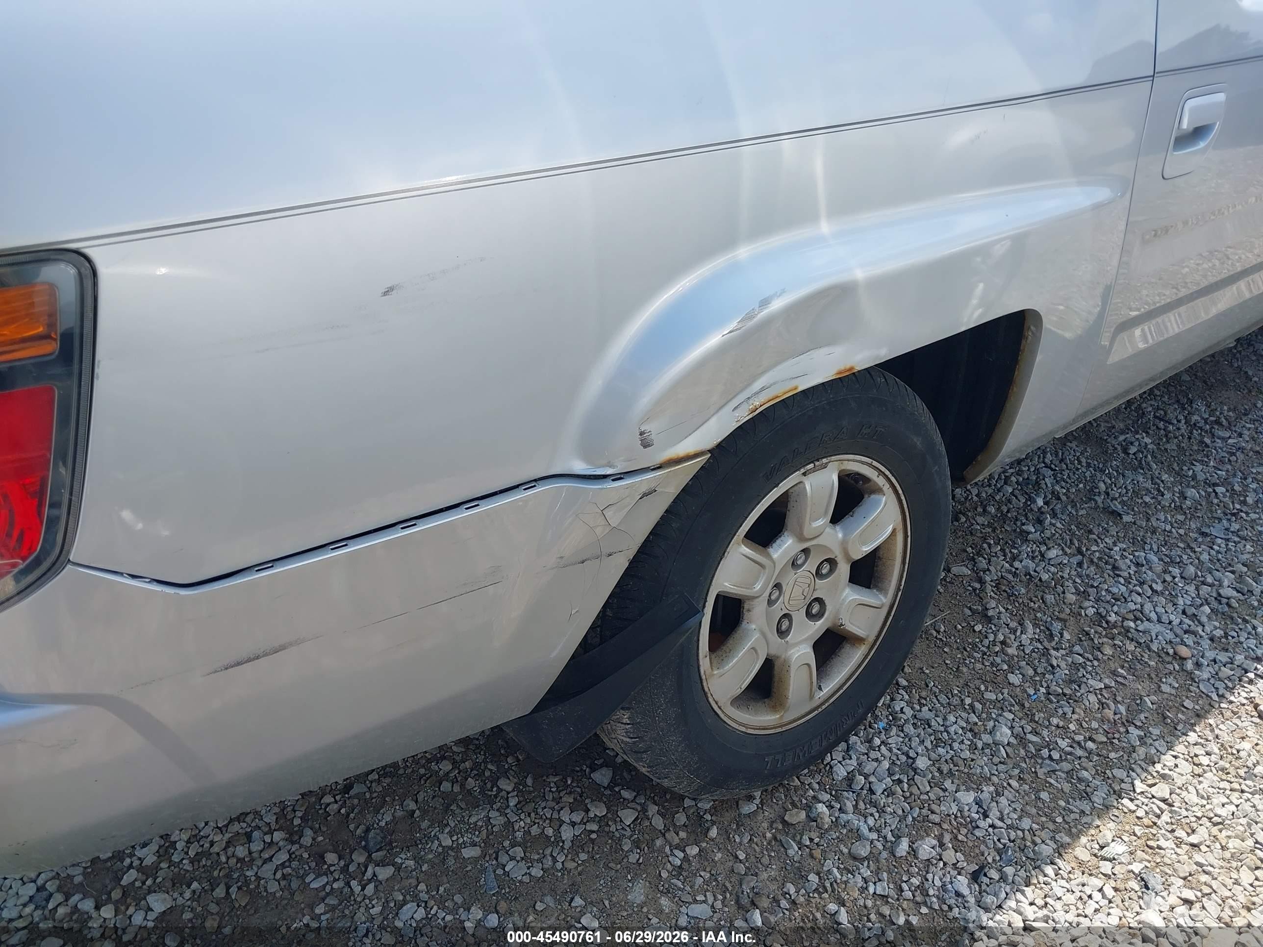 2006 Honda Ridgeline Rts Silver vin: 2HJYK16476H554374