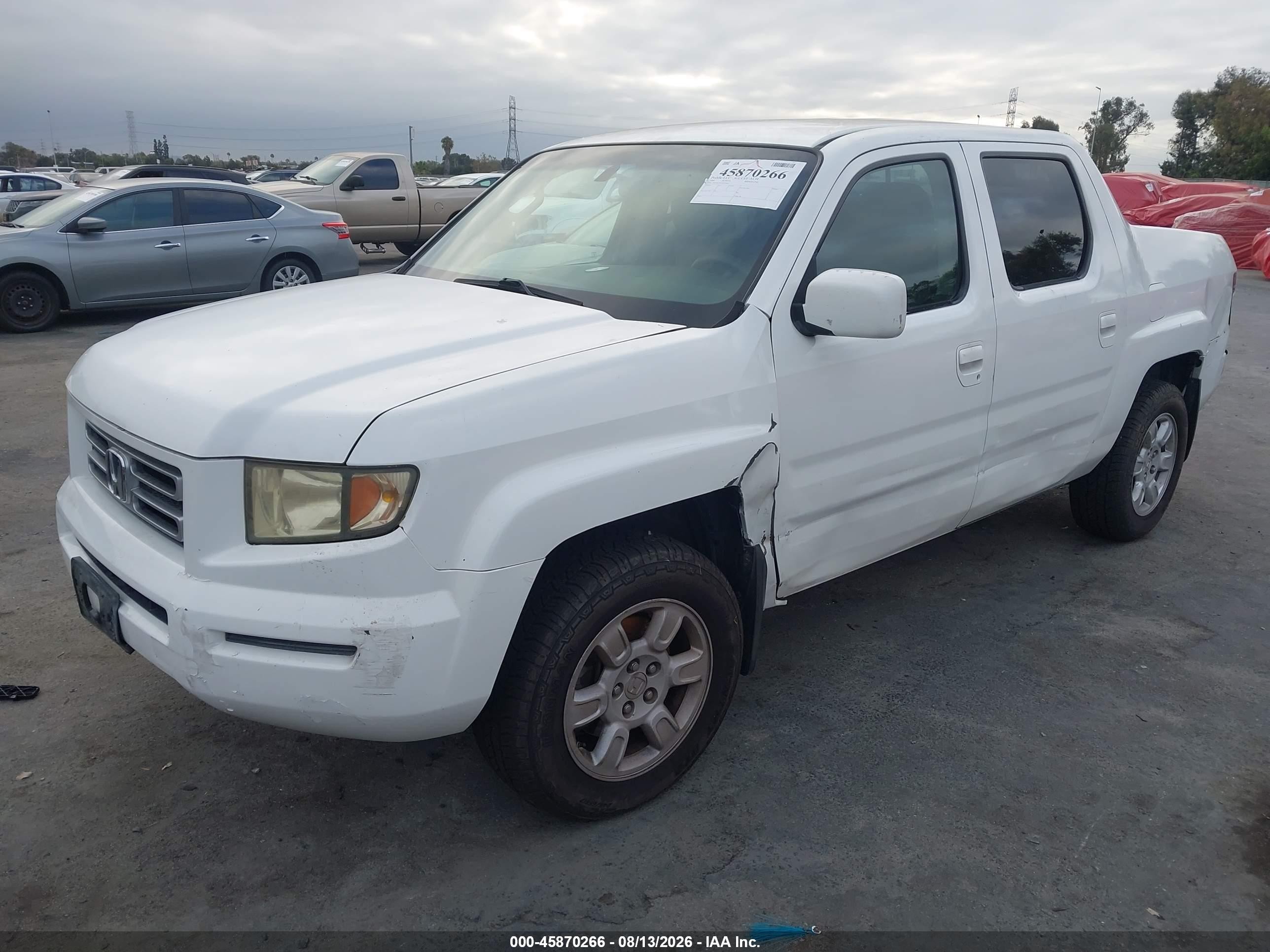 2006 Honda Ridgeline Rts White vin: 2HJYK16476H559042