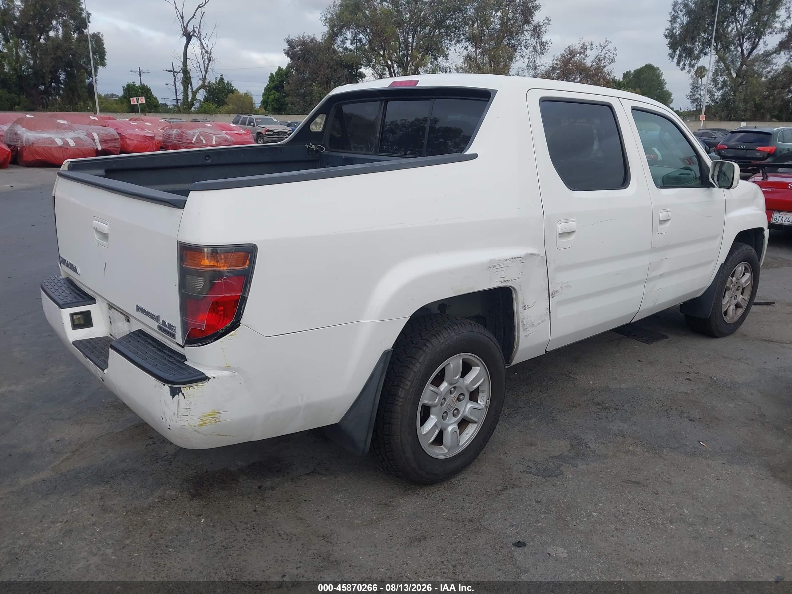 2006 Honda Ridgeline Rts White vin: 2HJYK16476H559042