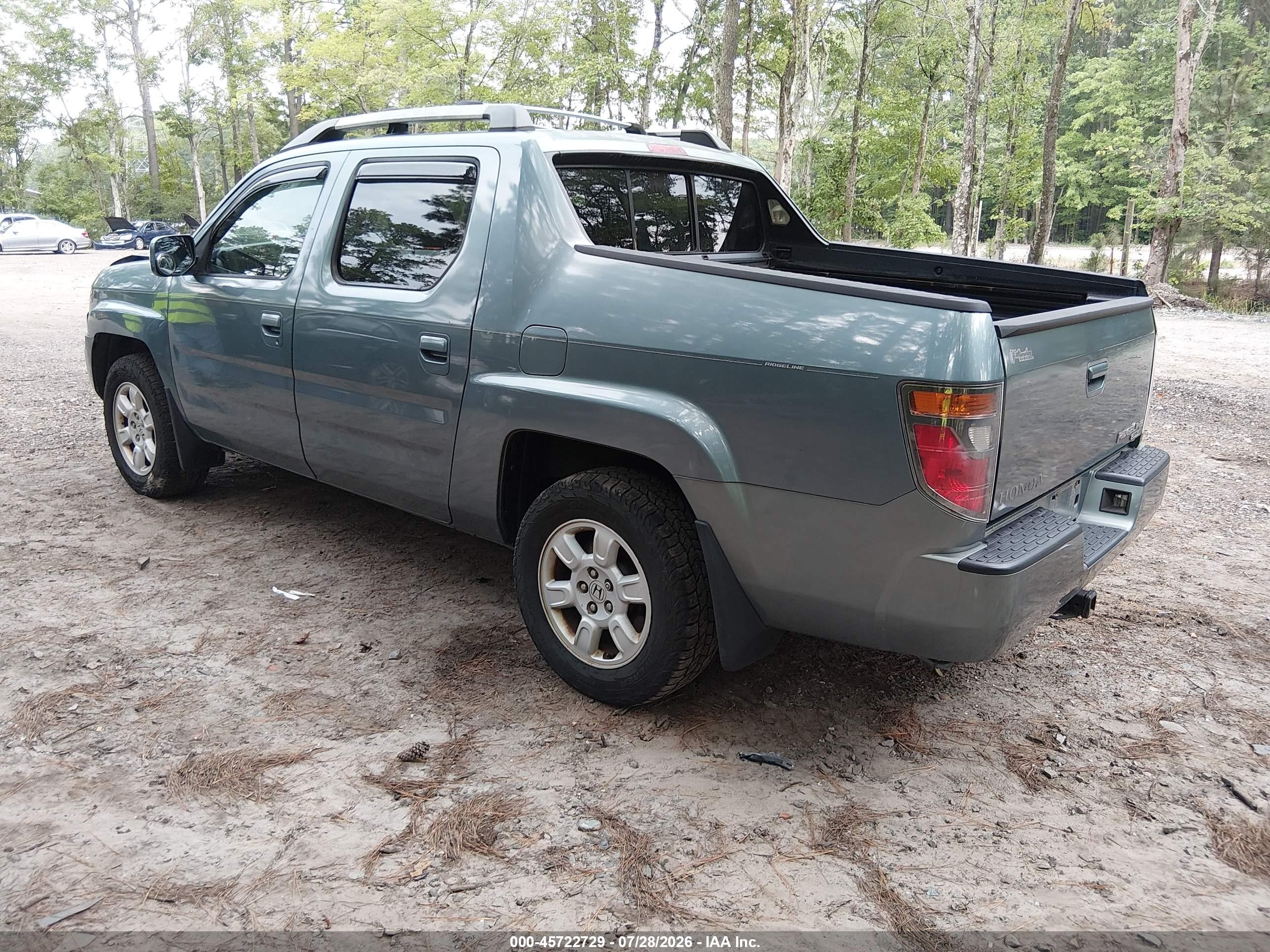 2007 Honda Ridgeline Rts Blue vin: 2HJYK16487H500437