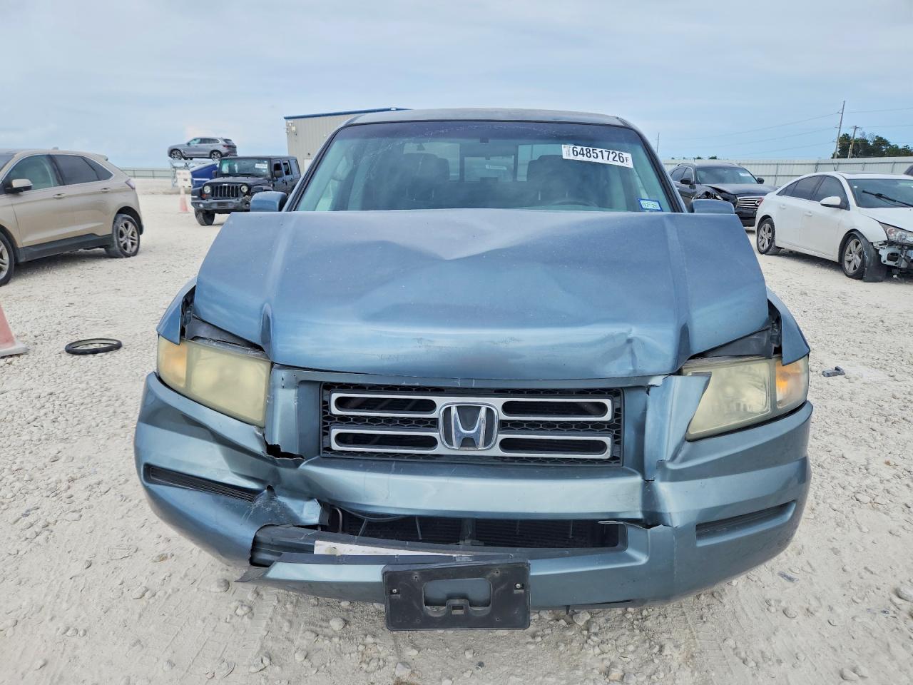2007 Honda Ridgeline Rts Blue vin: 2HJYK16487H506383