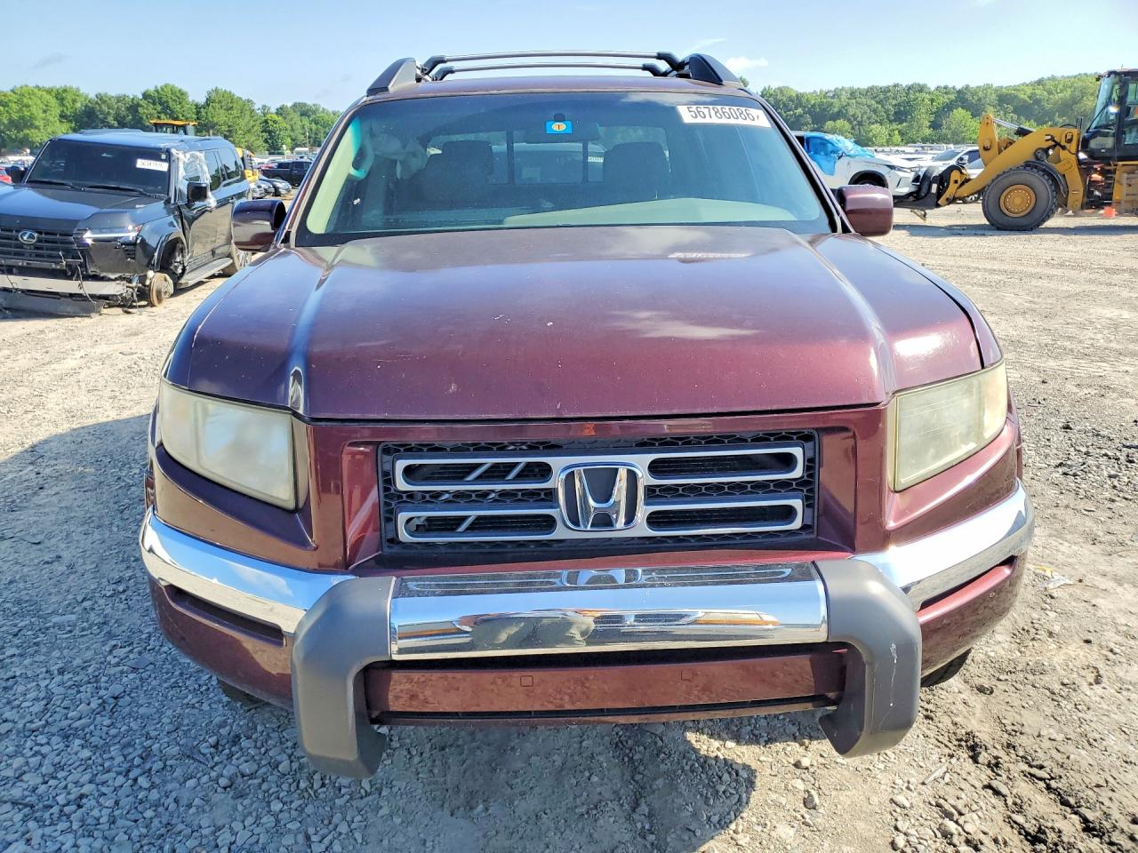 2007 Honda Ridgeline Rts Burgundy vin: 2HJYK16487H510420