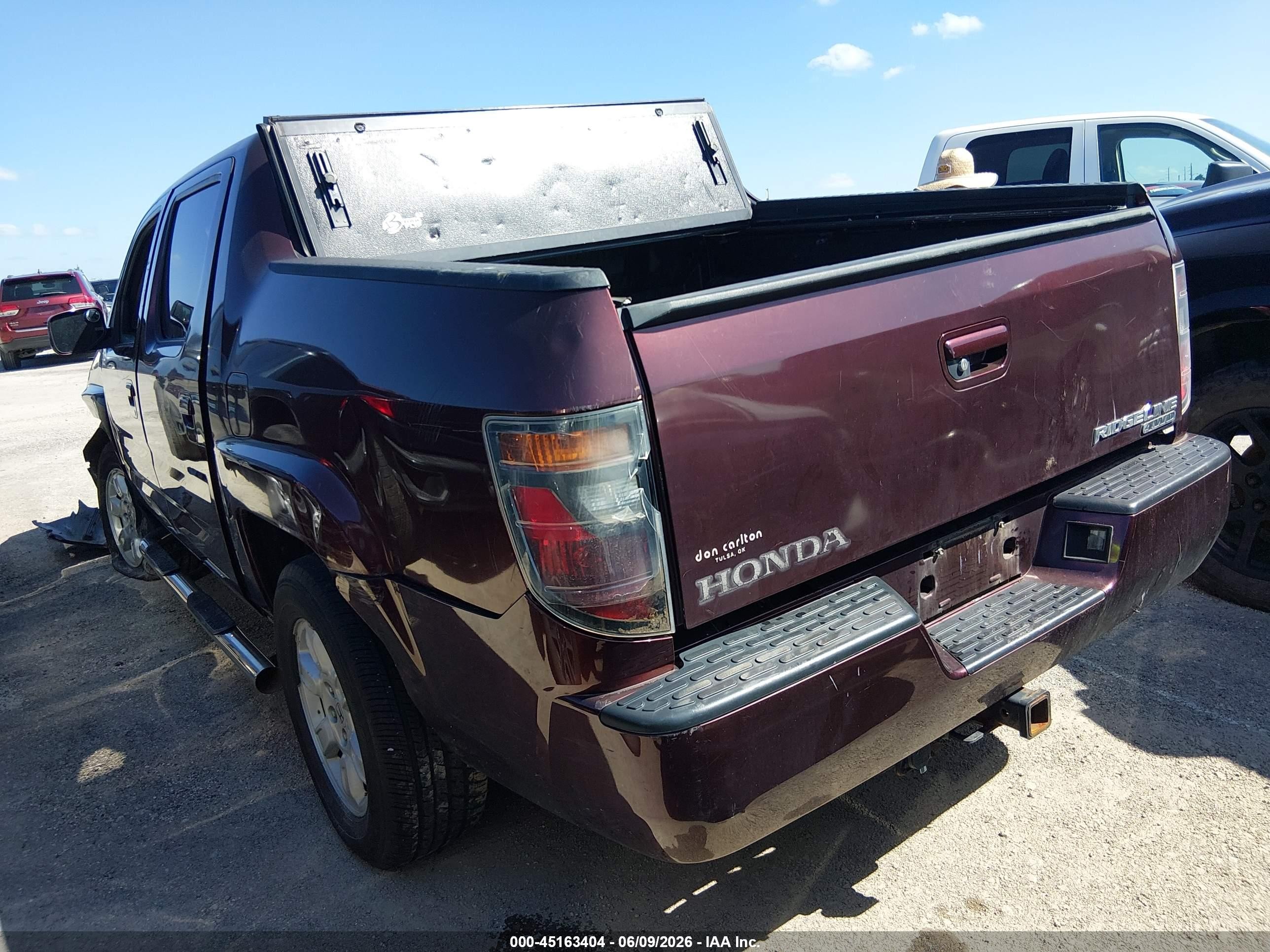 2007 Honda Ridgeline Rts Maroon vin: 2HJYK16487H550447