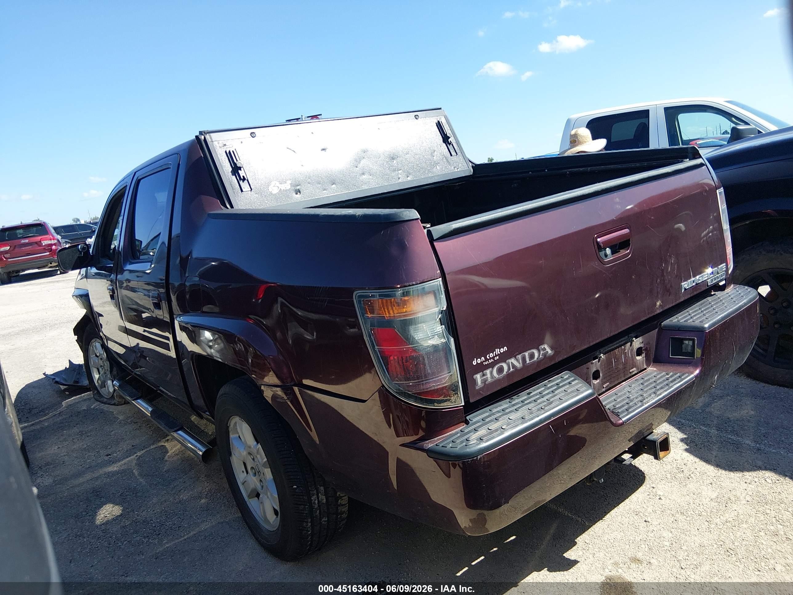 2007 Honda Ridgeline Rts Maroon vin: 2HJYK16487H550447