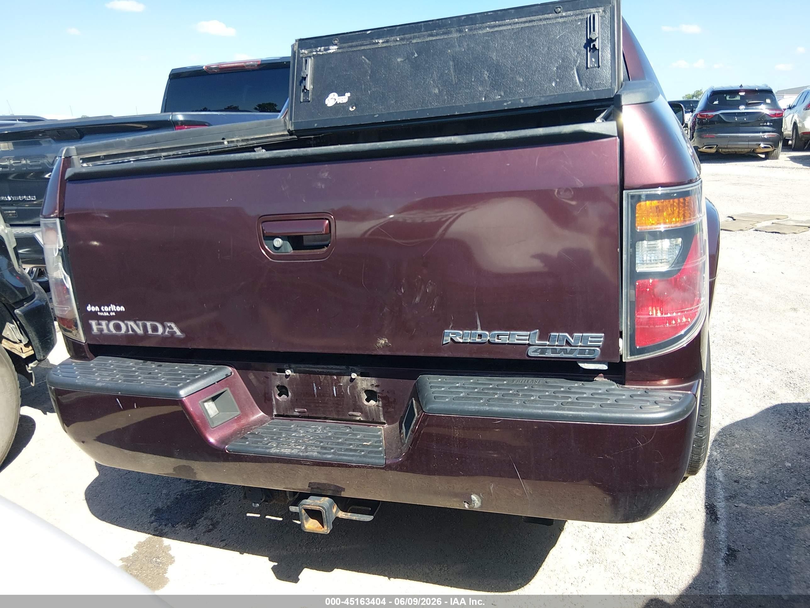 2007 Honda Ridgeline Rts Maroon vin: 2HJYK16487H550447