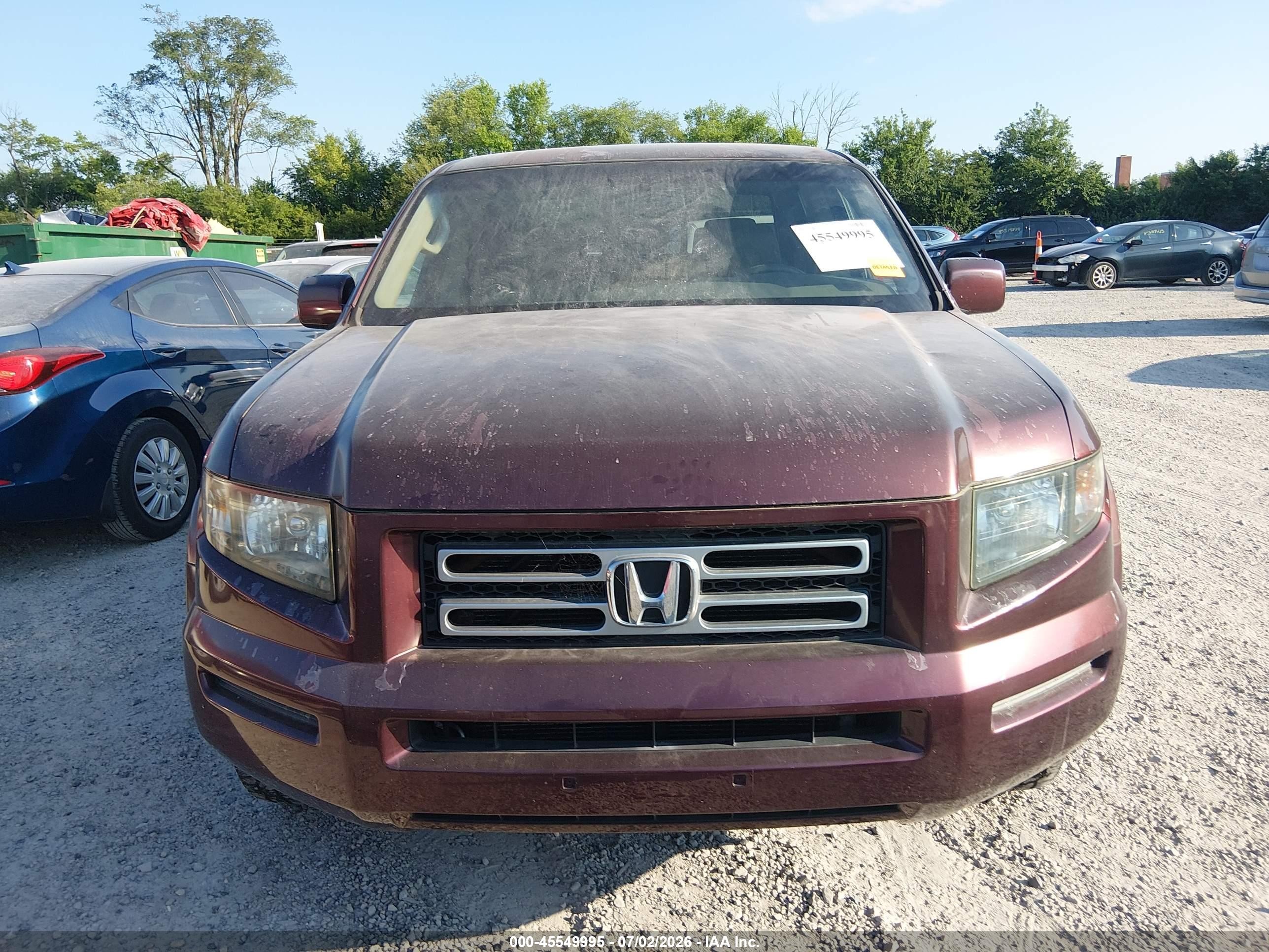 2008 Honda Ridgeline Rts Maroon vin: 2HJYK16488H504845