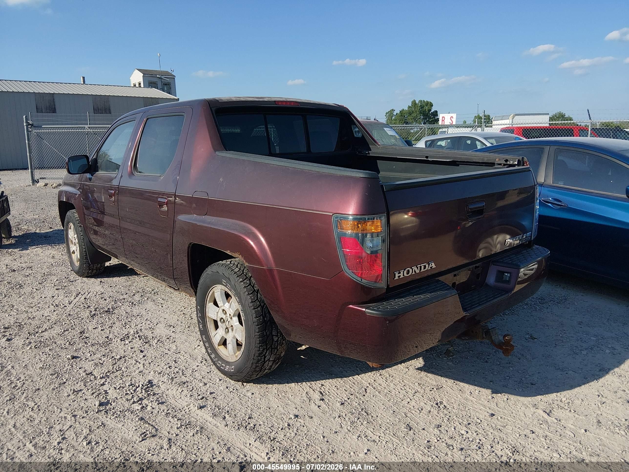 2008 Honda Ridgeline Rts Maroon vin: 2HJYK16488H504845