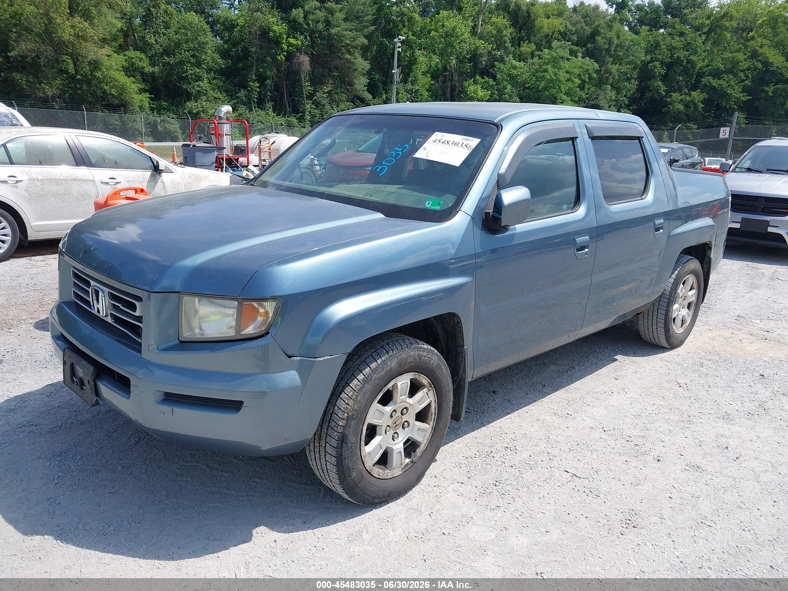 2008 Honda Ridgeline Rts Turquoise vin: 2HJYK16488H512217