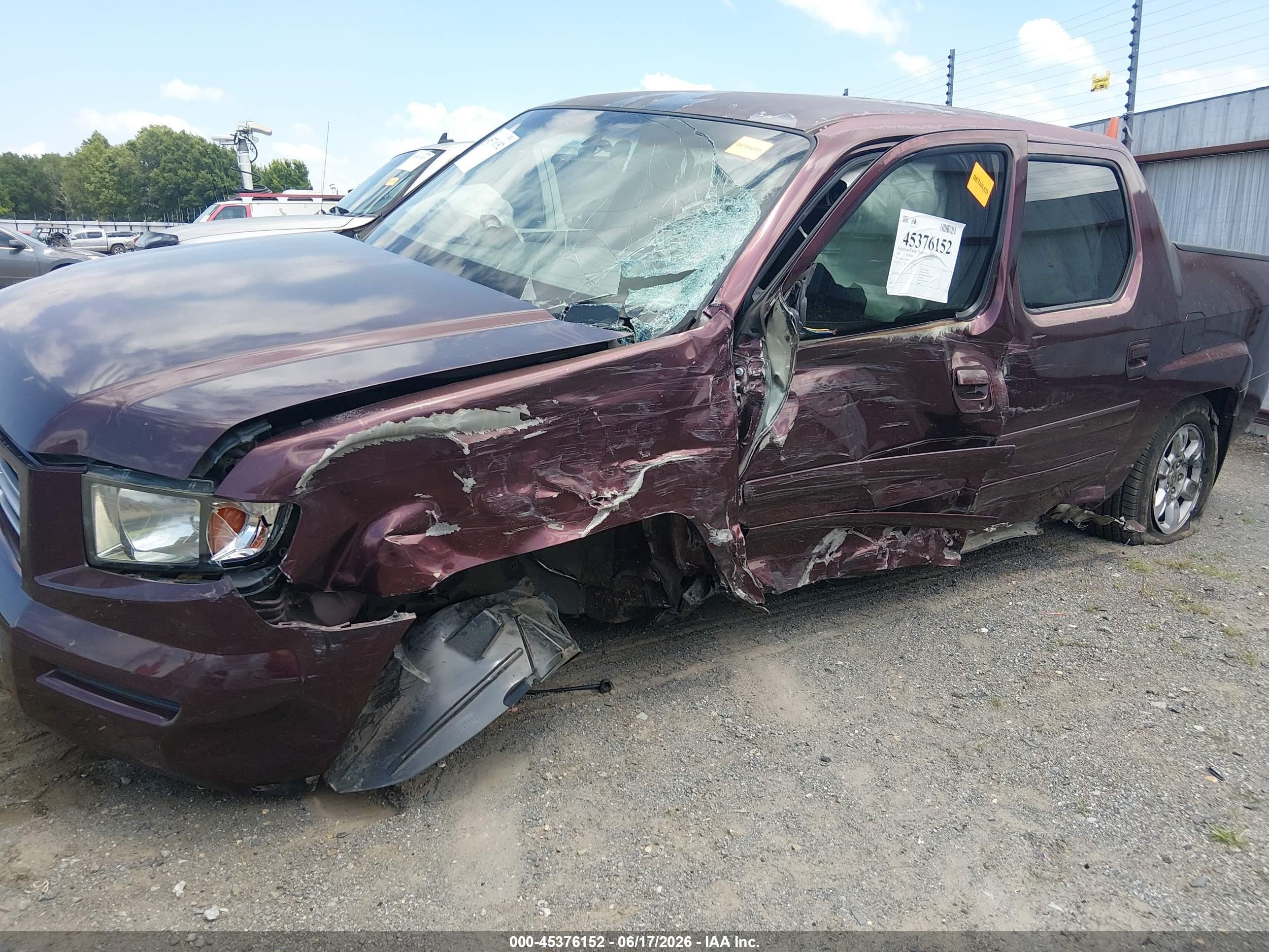 2007 Honda Ridgeline Rts Maroon vin: 2HJYK16497H535553