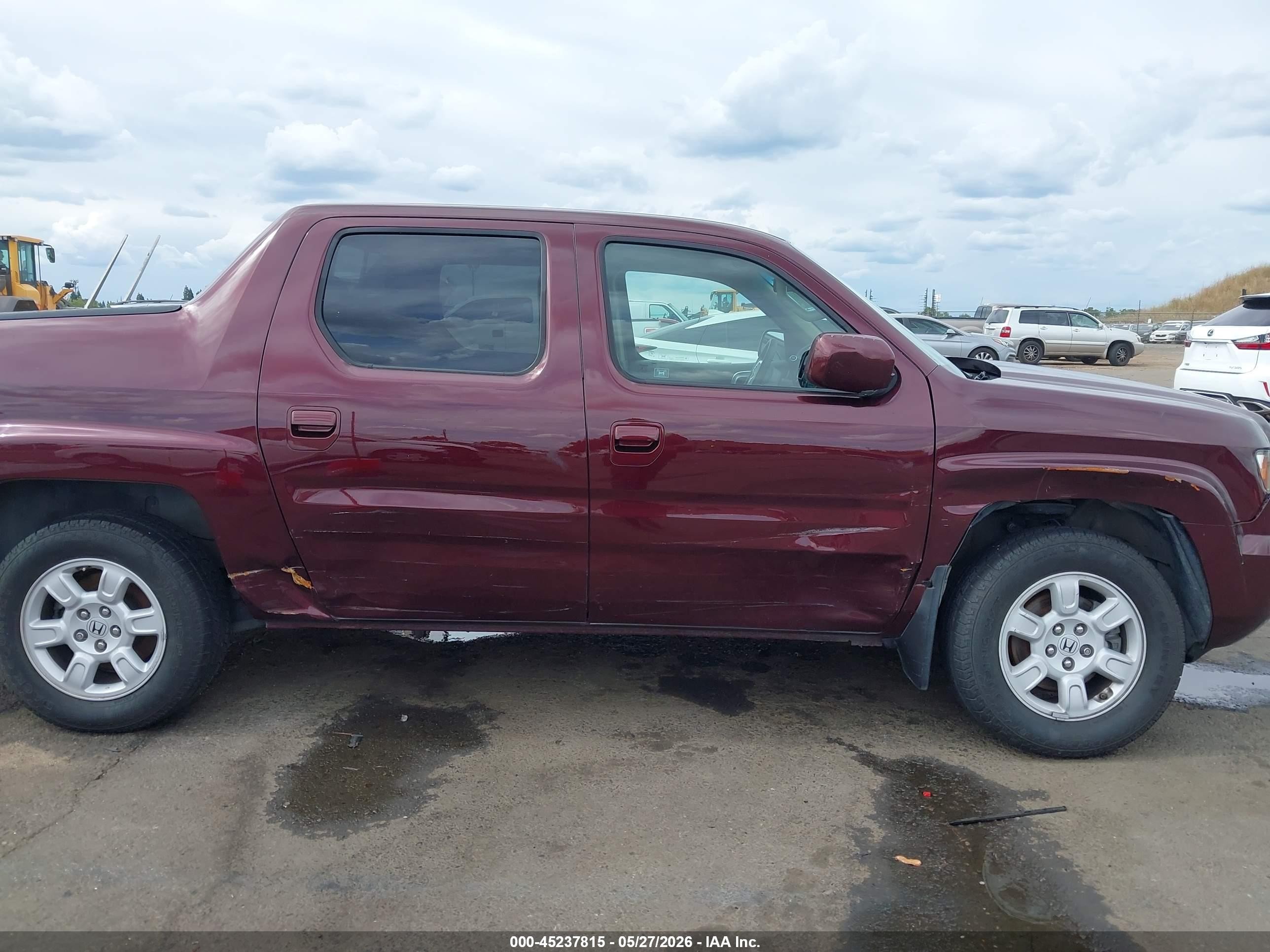 2007 Honda Ridgeline Rts Burgundy vin: 2HJYK164X7H531396