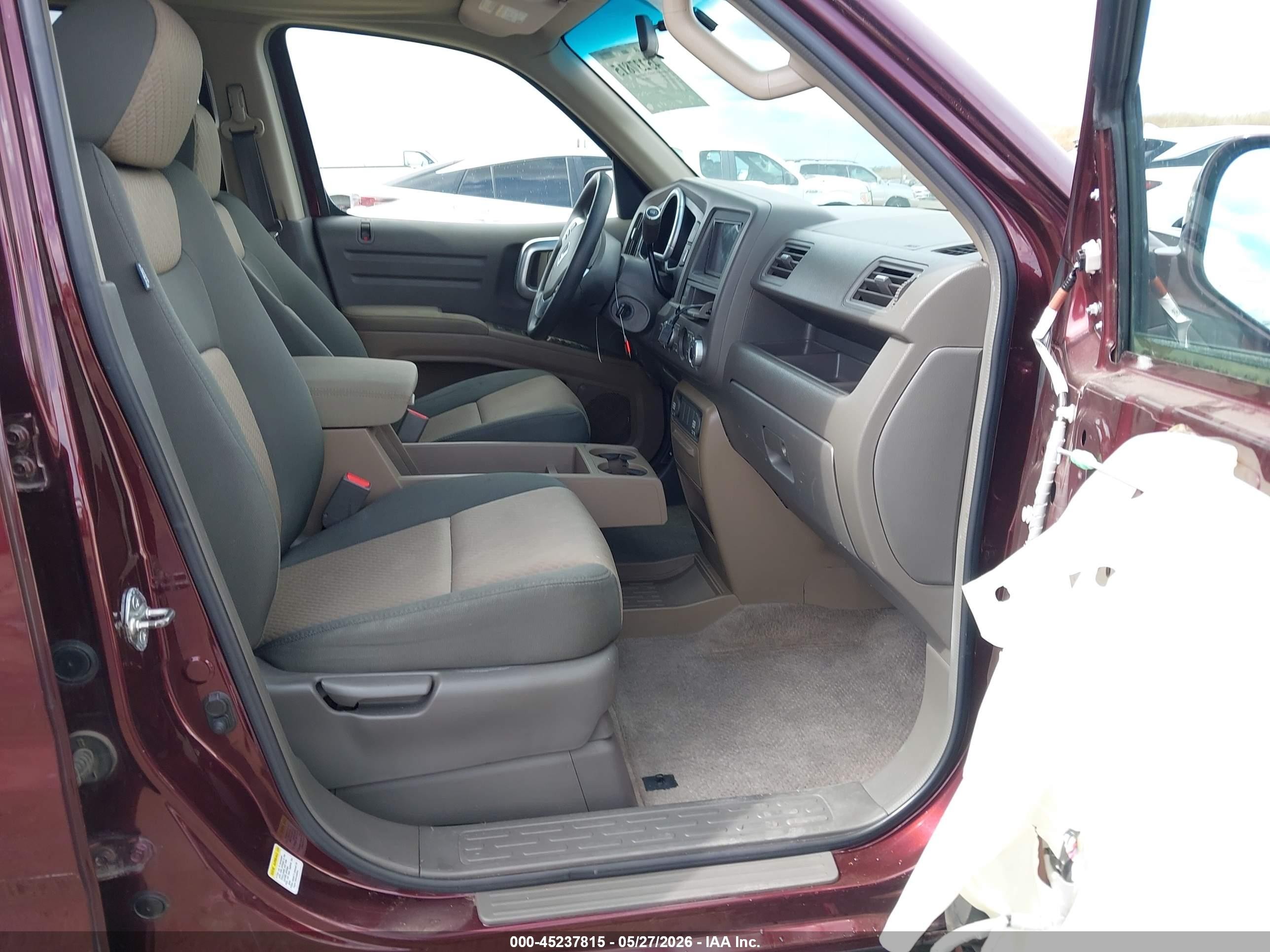 2007 Honda Ridgeline Rts Burgundy vin: 2HJYK164X7H531396
