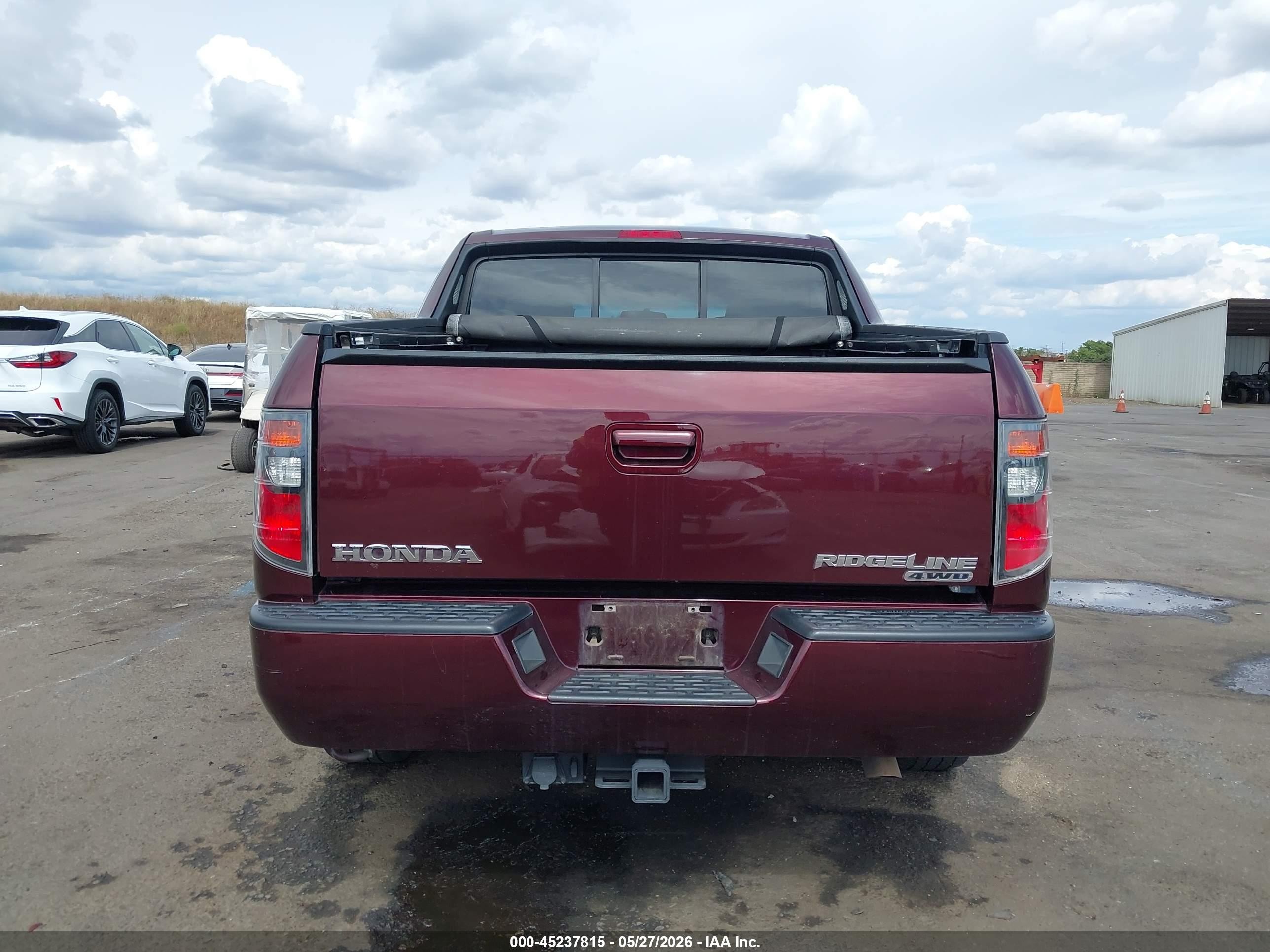 2007 Honda Ridgeline Rts Burgundy vin: 2HJYK164X7H531396
