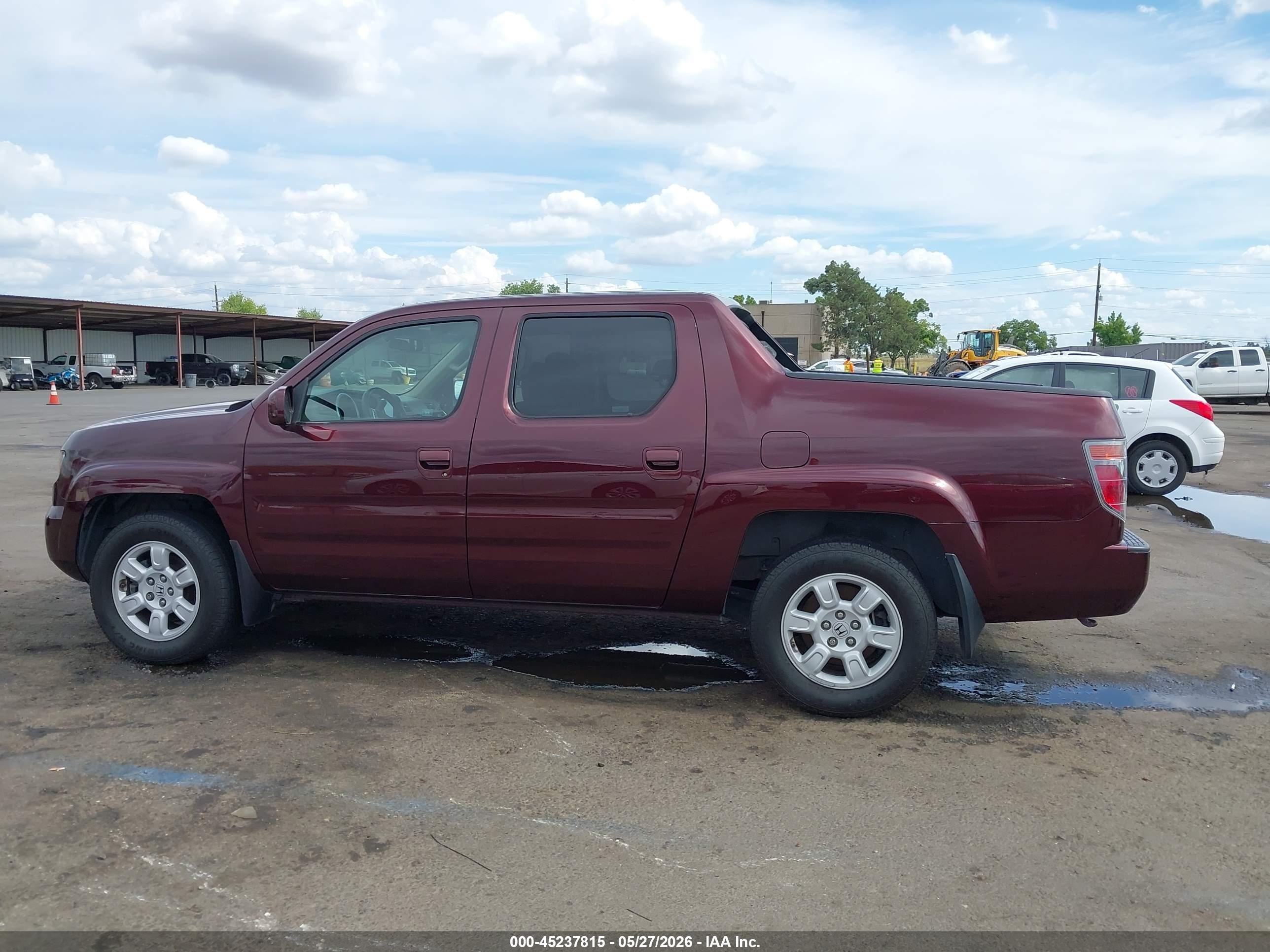 2007 Honda Ridgeline Rts Burgundy vin: 2HJYK164X7H531396