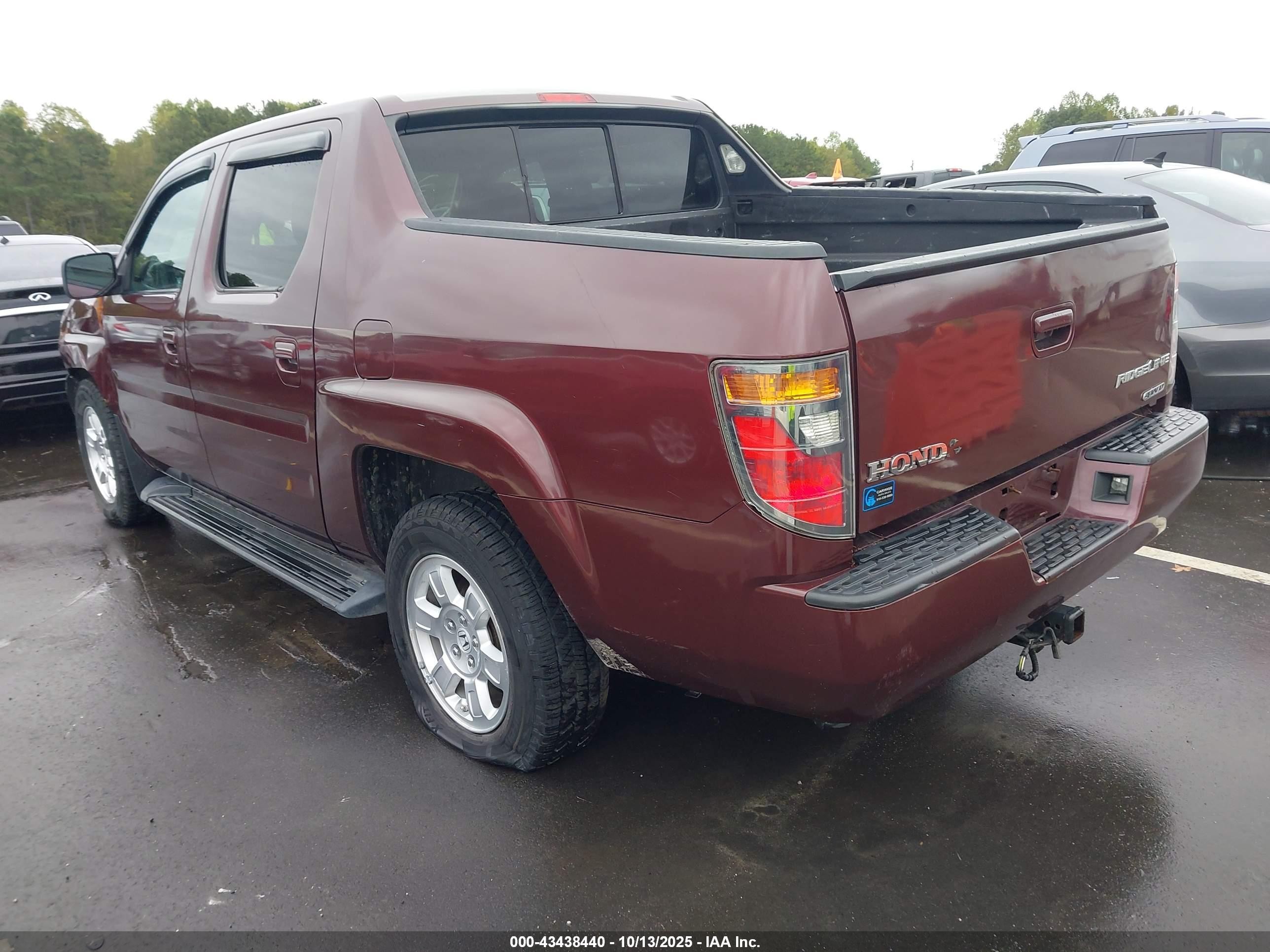 2008 Honda Ridgeline Rts Burgundy vin: 2HJYK164X8H504992