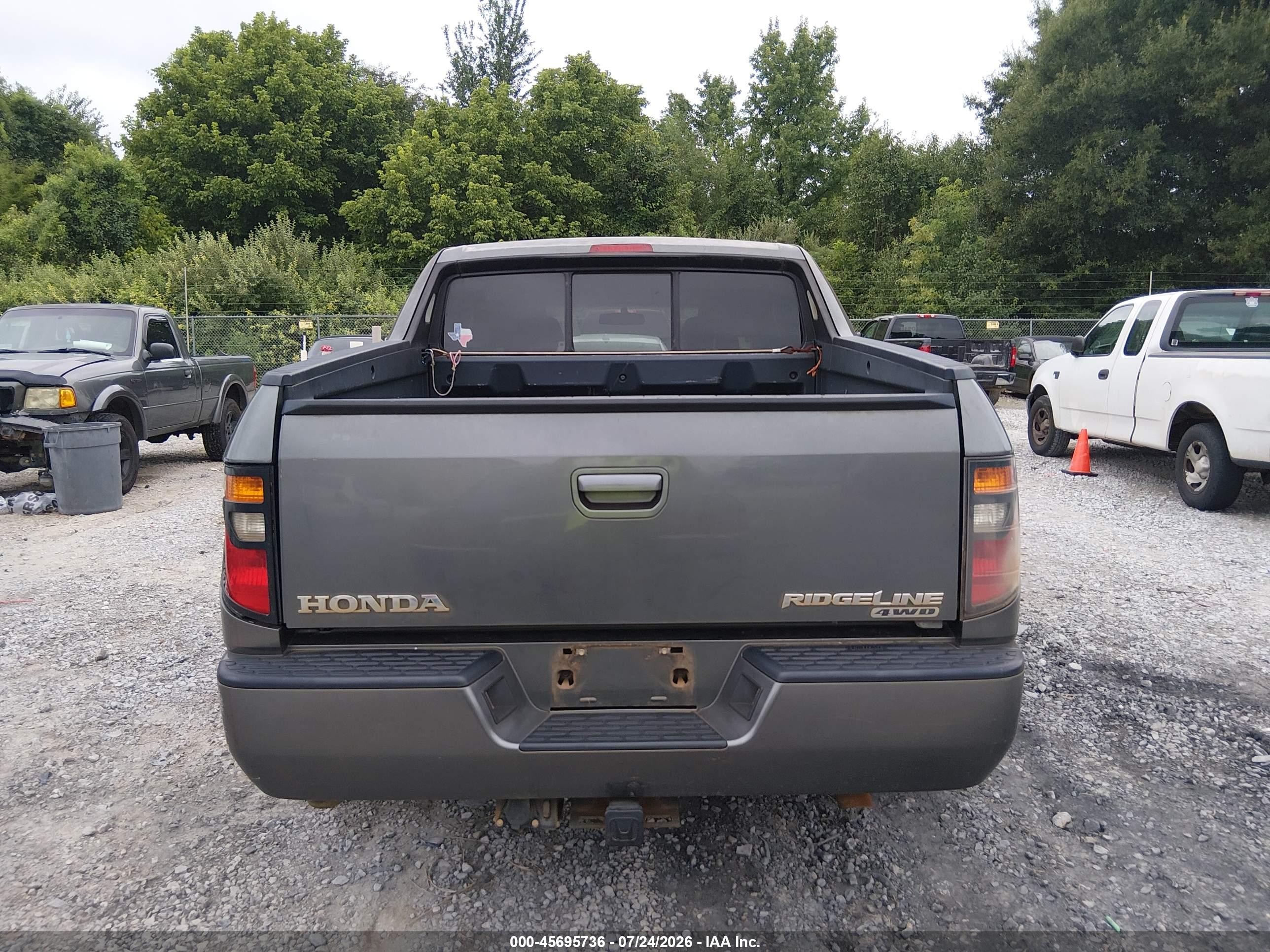 2008 Honda Ridgeline Rts Gray vin: 2HJYK164X8H520254