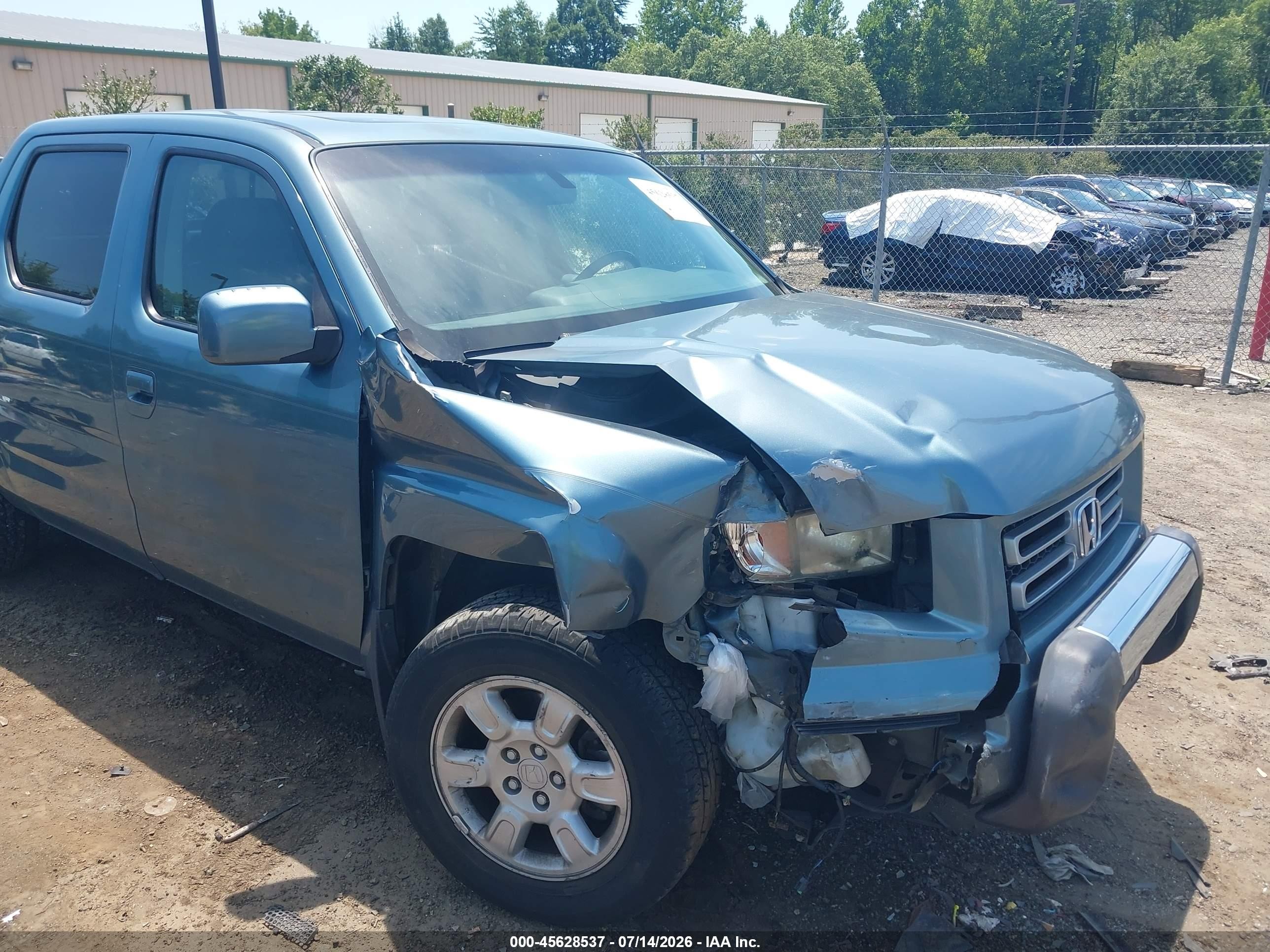 2006 Honda Ridgeline Rtl Light Blue vin: 2HJYK16506H516204
