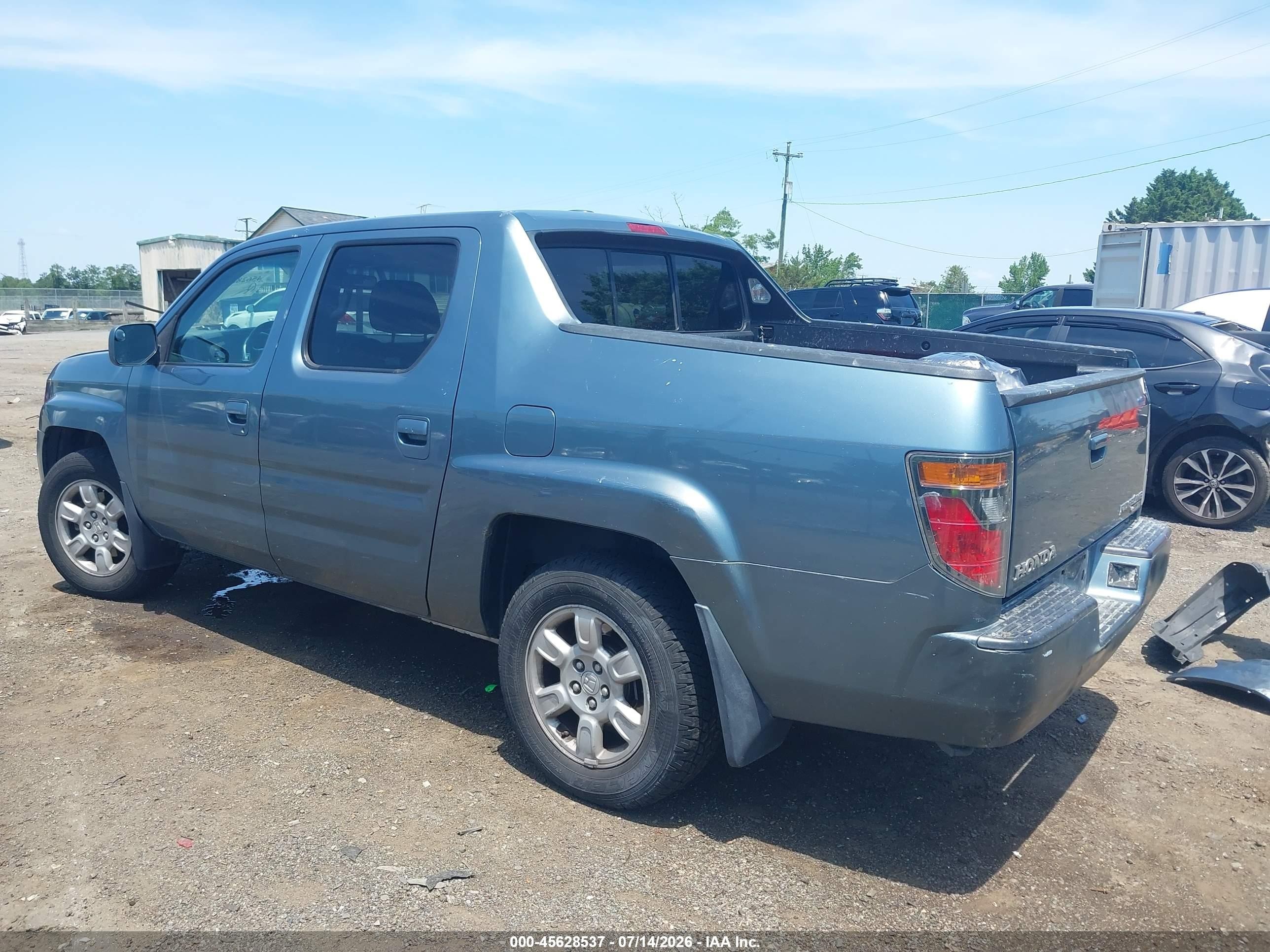 2006 Honda Ridgeline Rtl Light Blue vin: 2HJYK16506H516204
