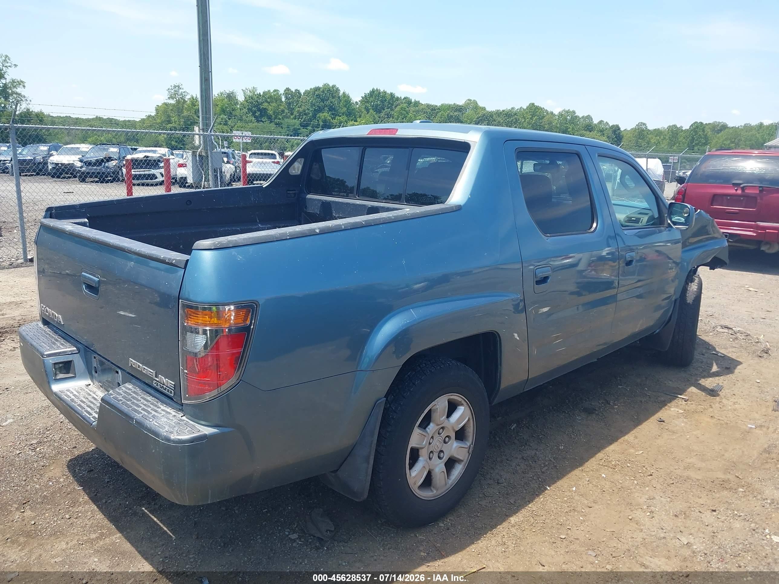 2006 Honda Ridgeline Rtl Light Blue vin: 2HJYK16506H516204