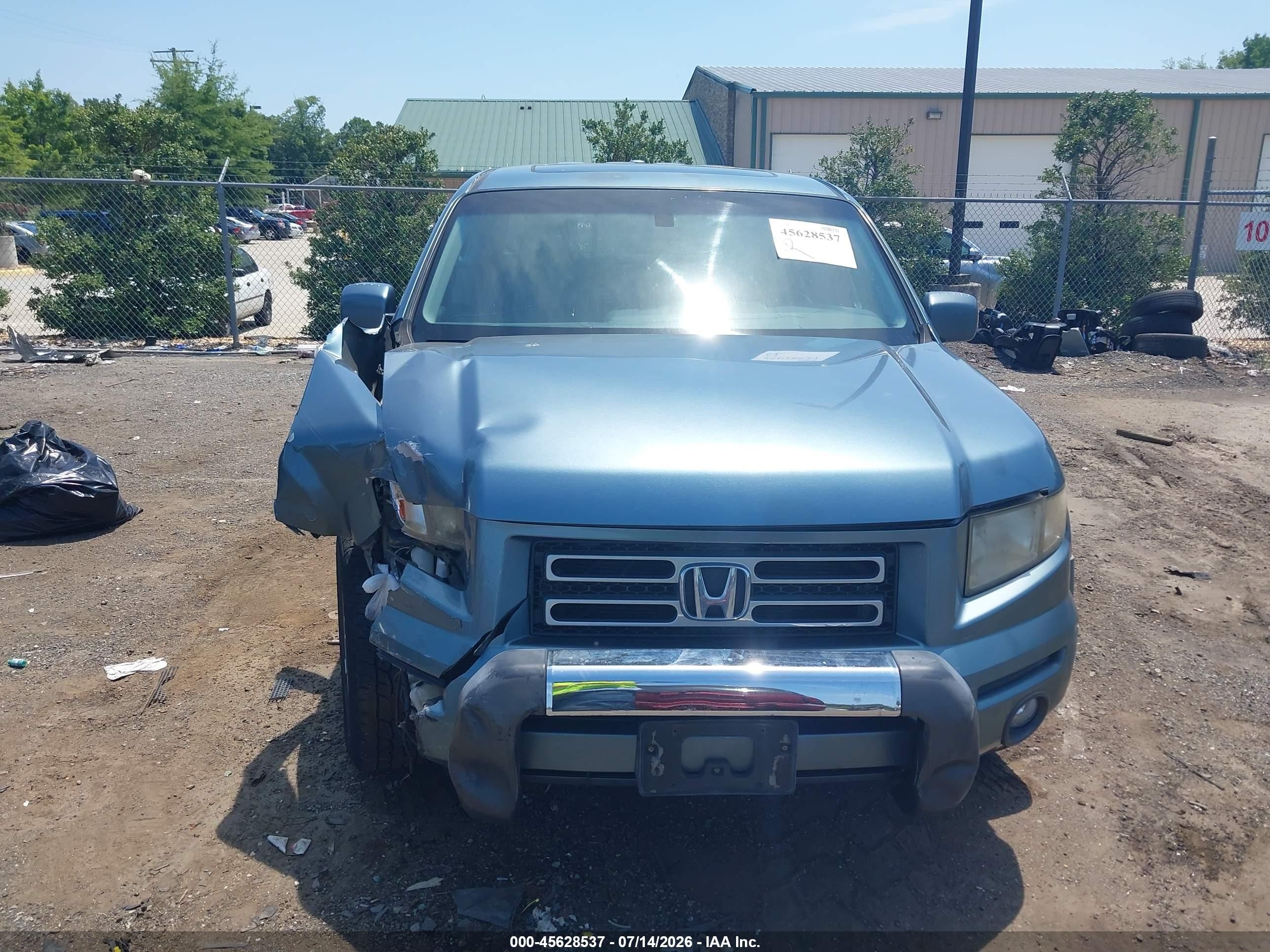 2006 Honda Ridgeline Rtl Light Blue vin: 2HJYK16506H516204