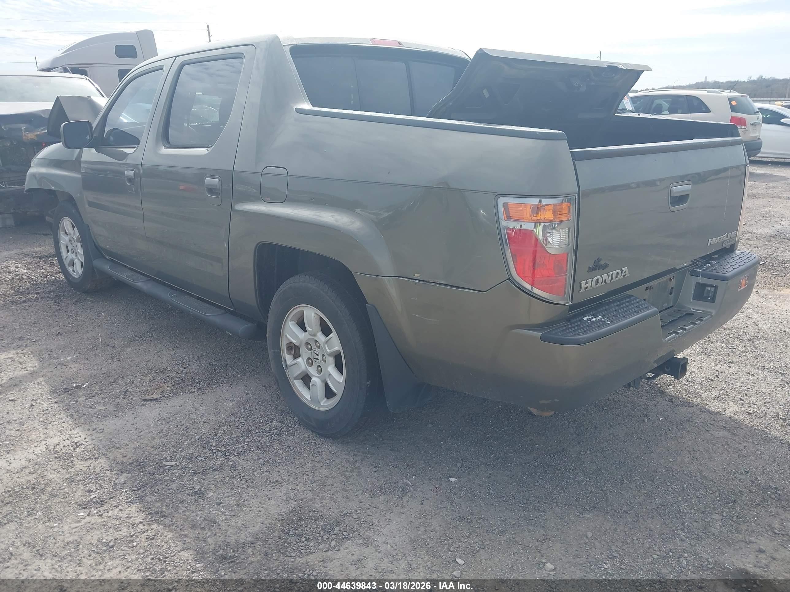 2007 Honda Ridgeline Rtl Green vin: 2HJYK16507H506659