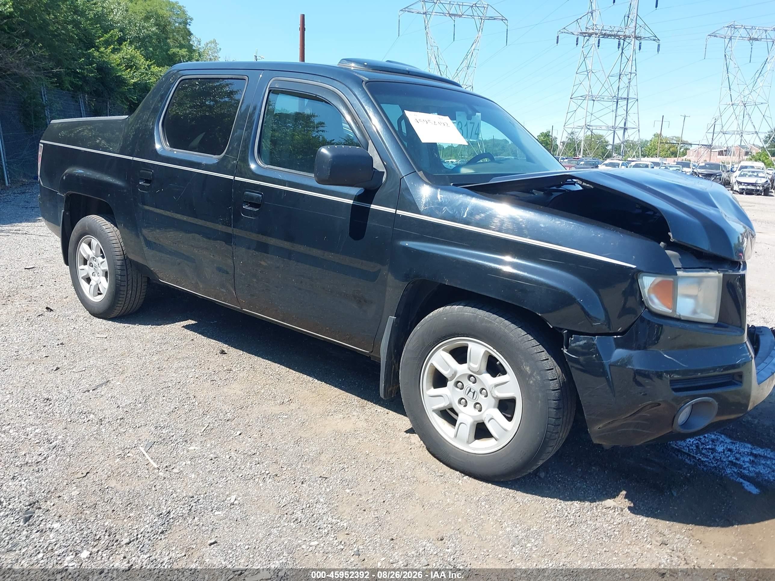 2007 Honda Ridgeline Rtl Черный vin: 2HJYK16507H507729