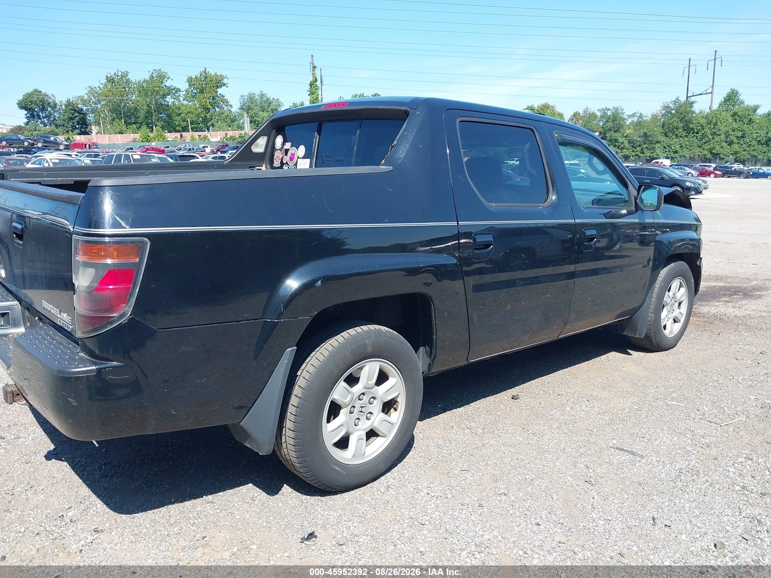 2007 Honda Ridgeline Rtl Черный vin: 2HJYK16507H507729