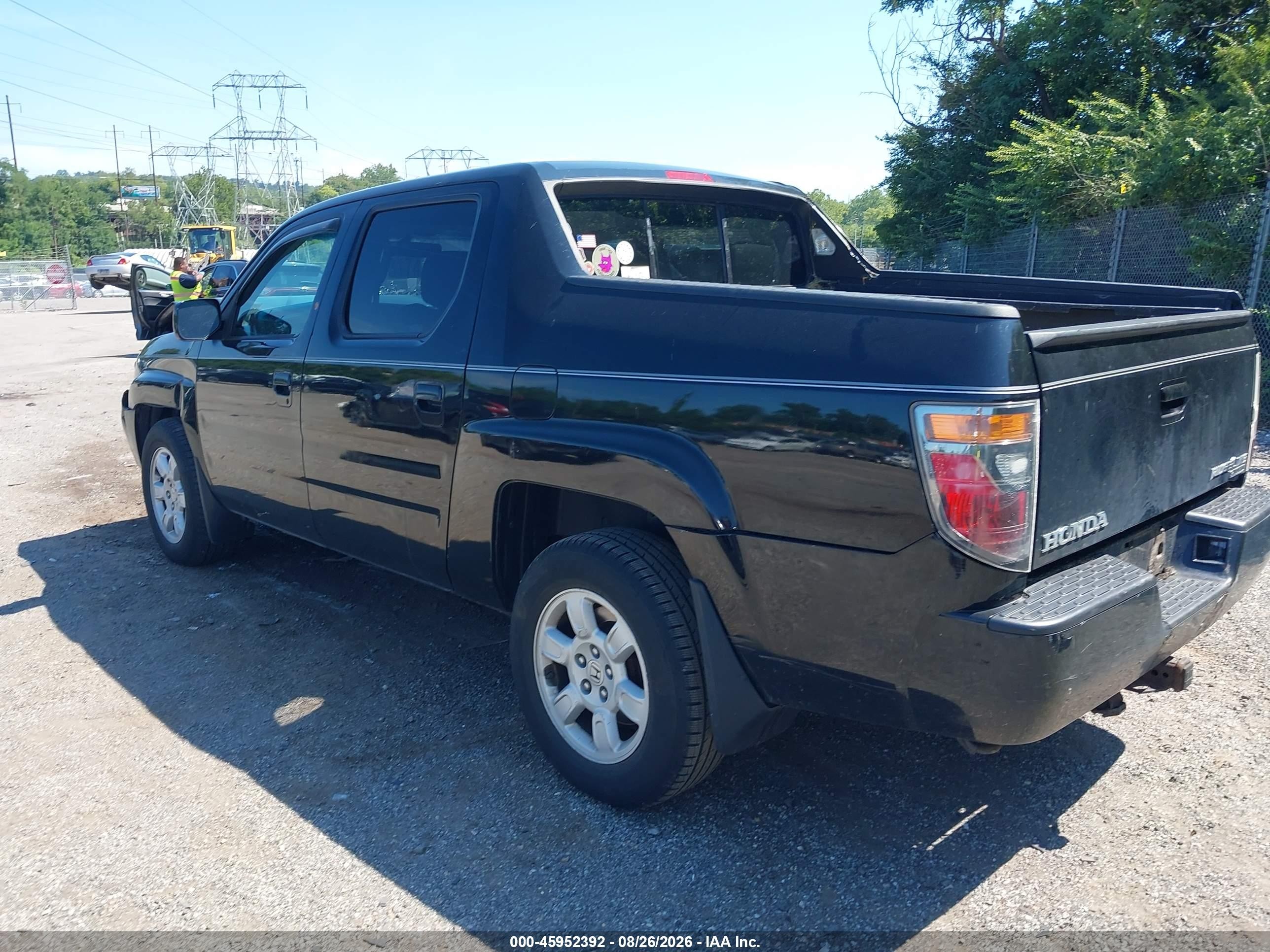 2007 Honda Ridgeline Rtl Черный vin: 2HJYK16507H507729