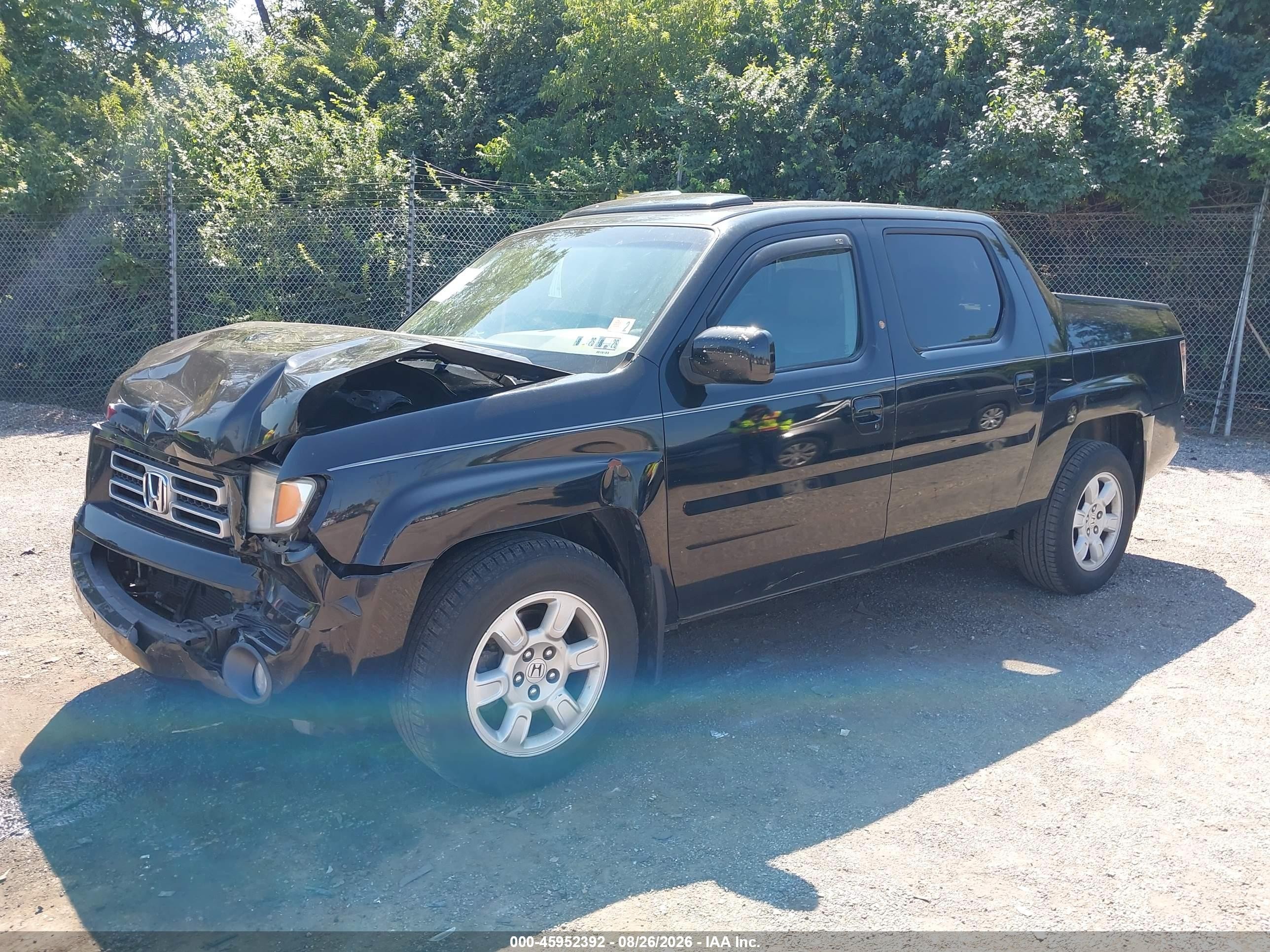2007 Honda Ridgeline Rtl Черный vin: 2HJYK16507H507729