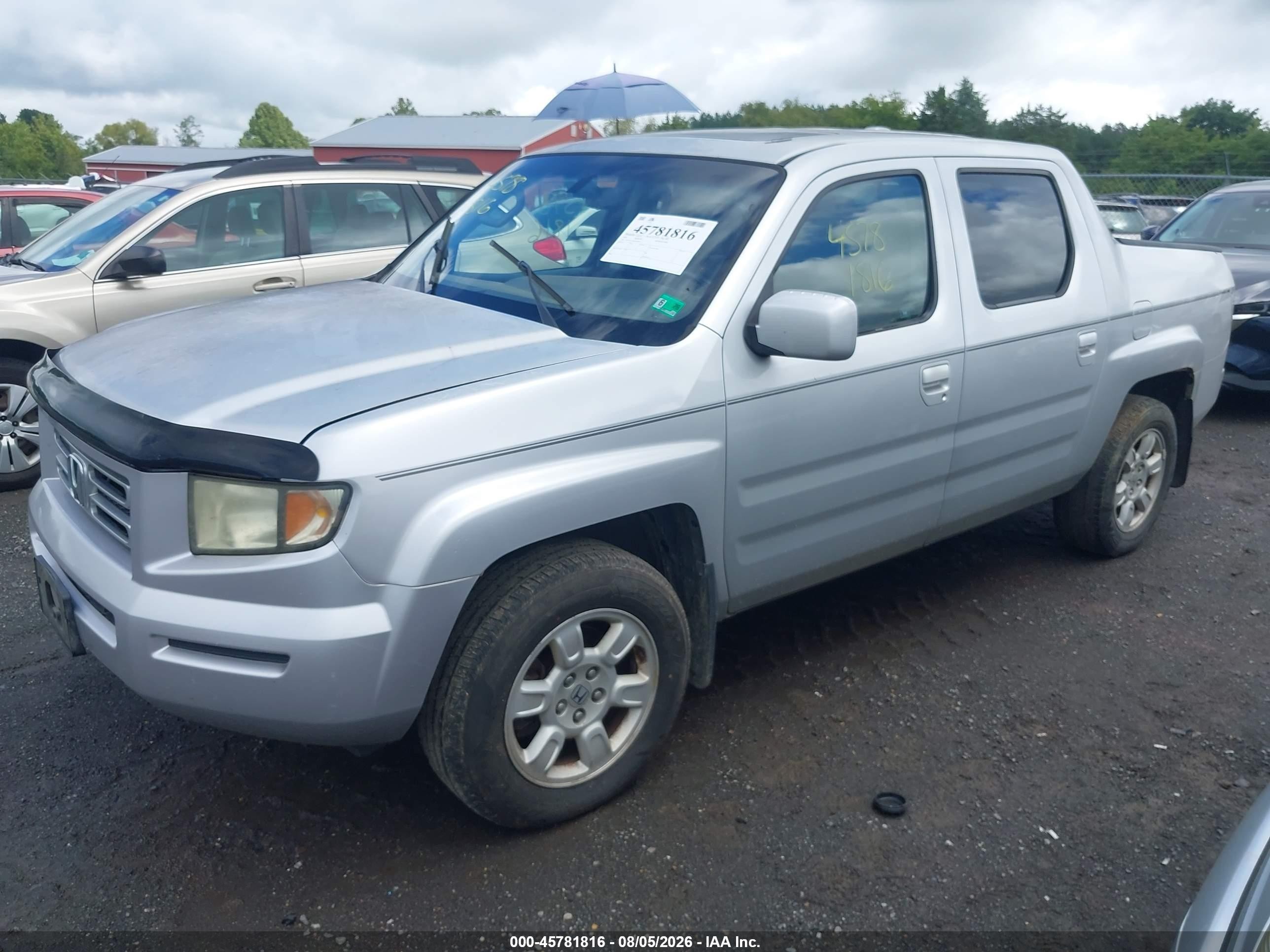 2007 Honda Ridgeline Rtl Silver vin: 2HJYK16507H529472