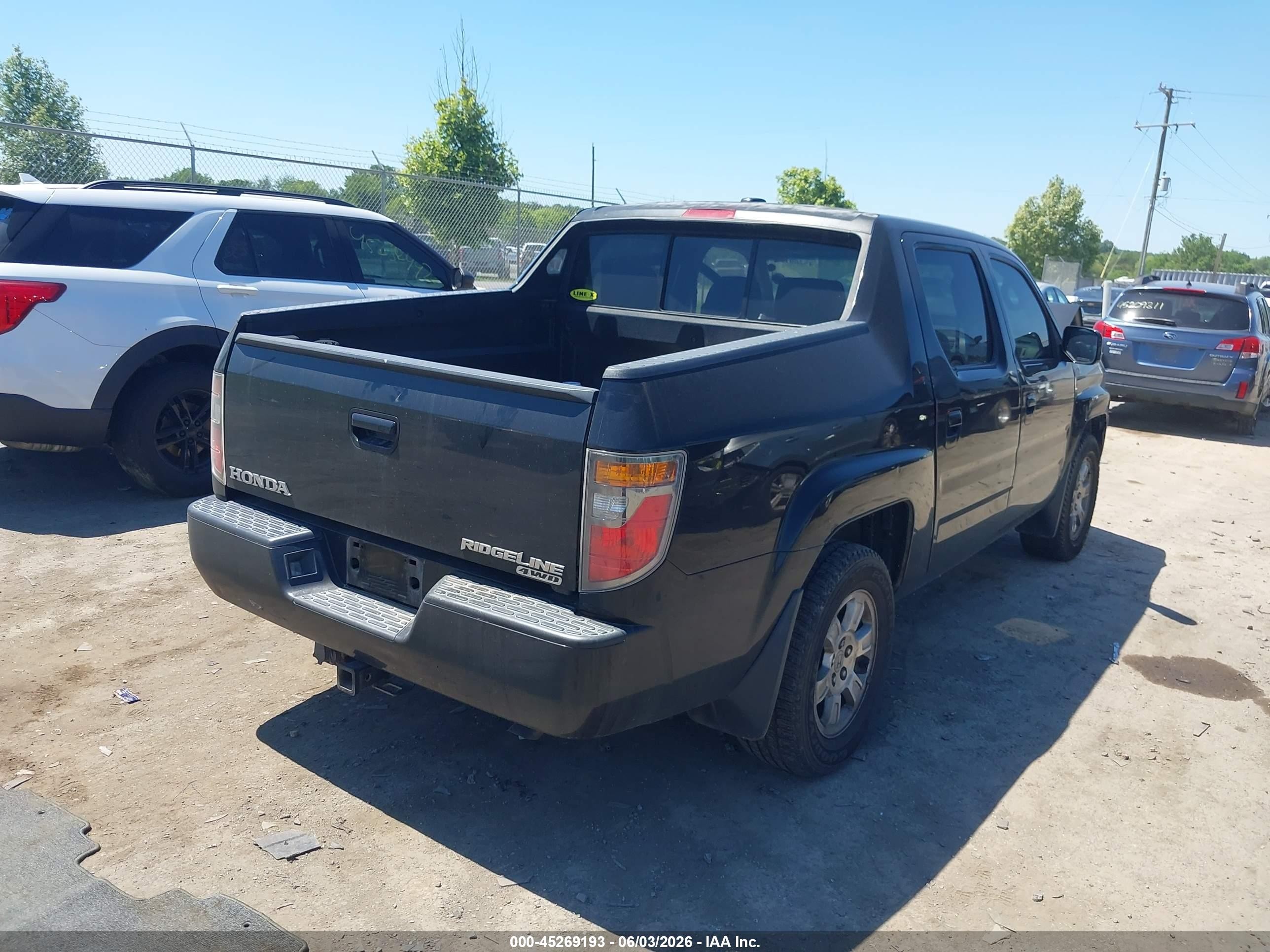 2008 Honda Ridgeline Rtl Black vin: 2HJYK16508H503438