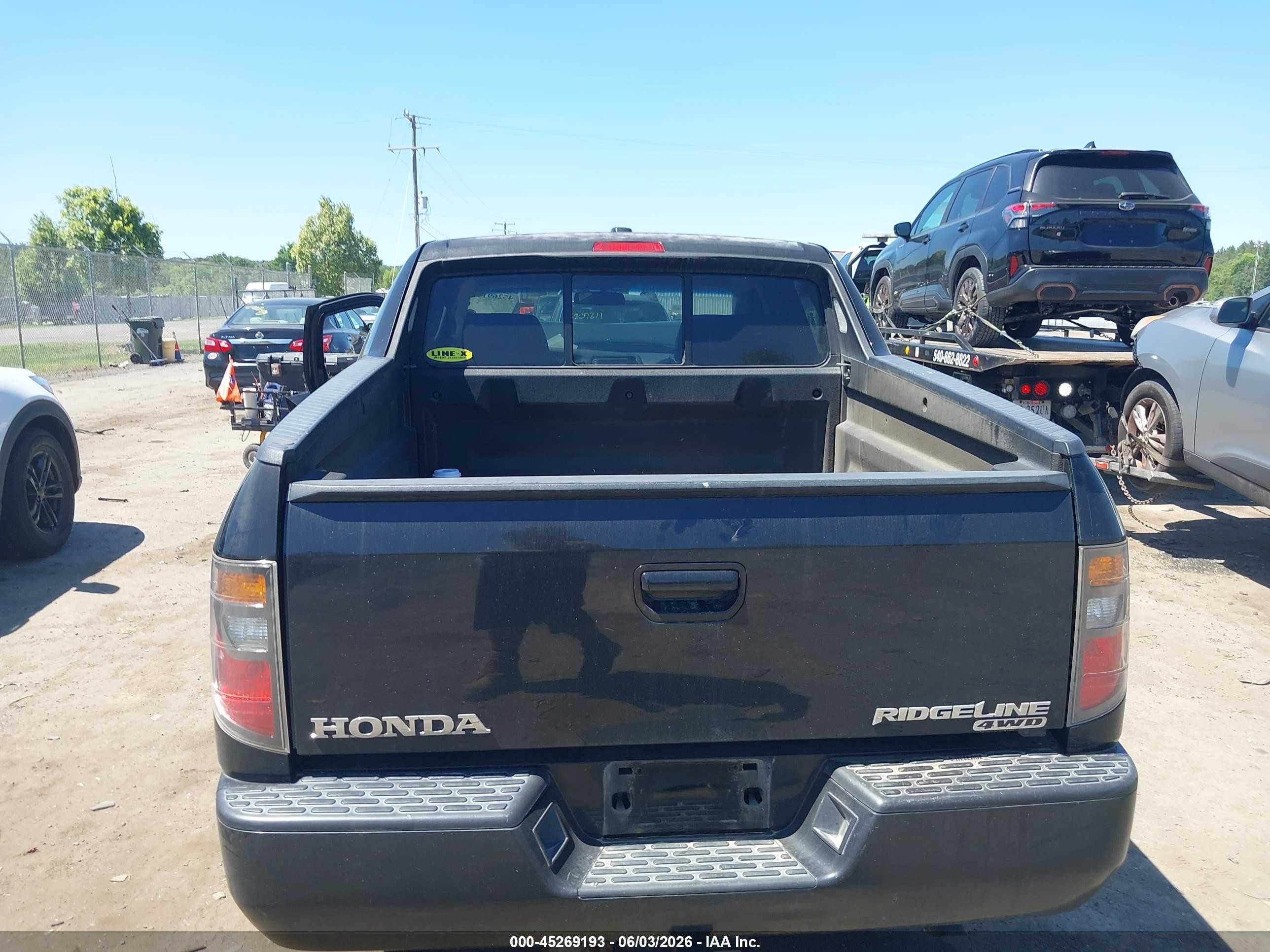 2008 Honda Ridgeline Rtl Black vin: 2HJYK16508H503438