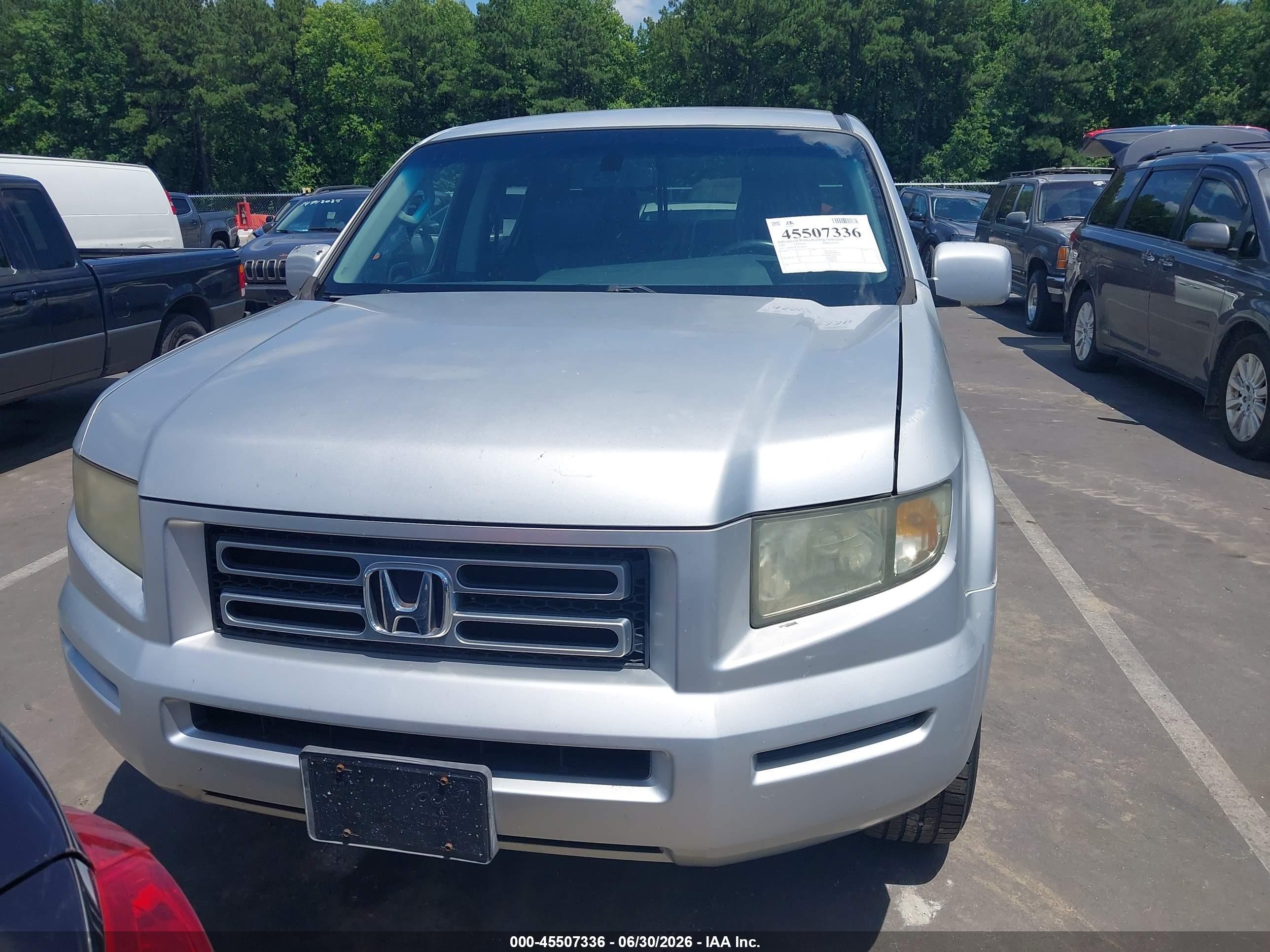 2006 Honda Ridgeline Rtl Gray vin: 2HJYK16516H544027