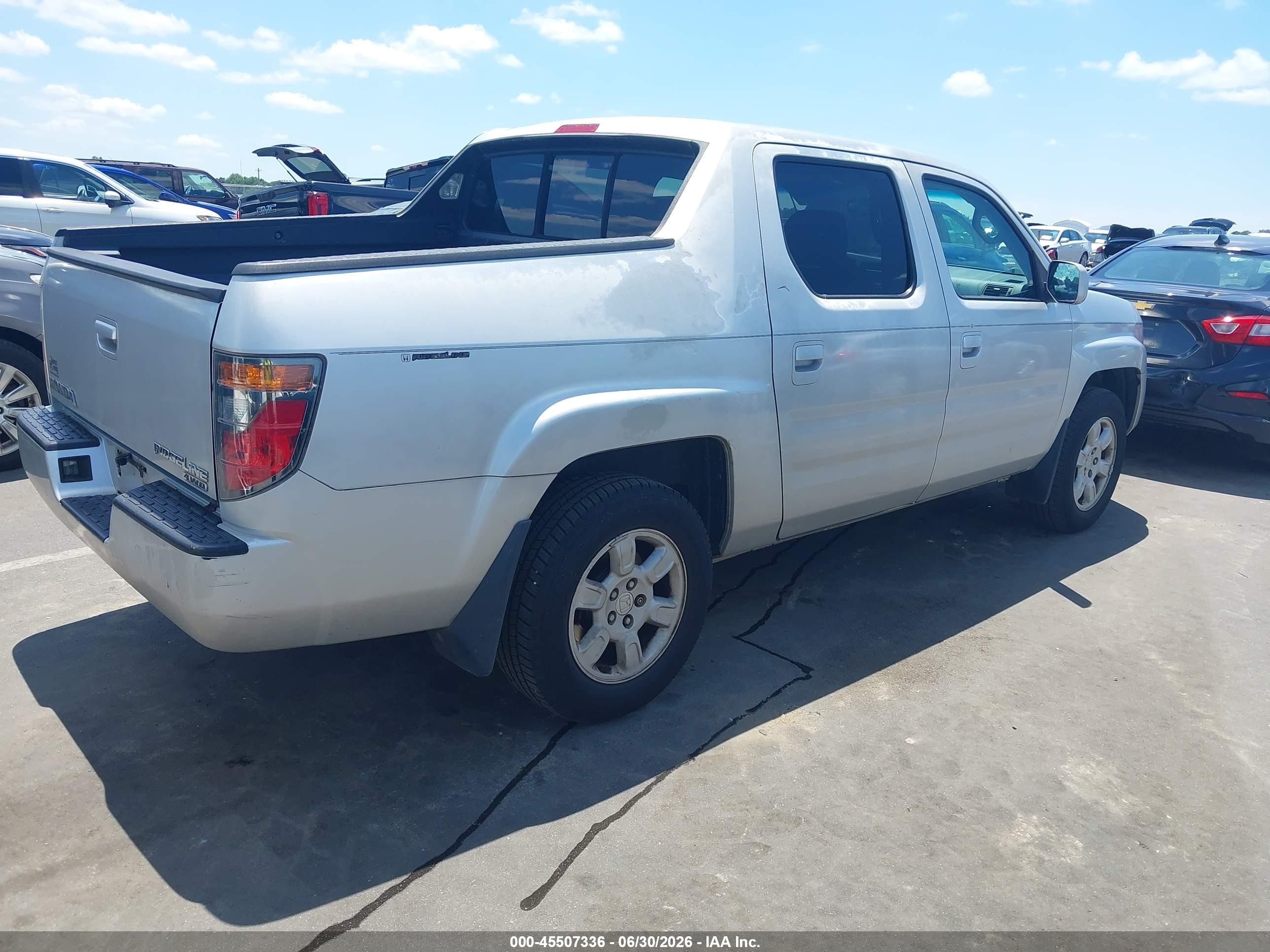 2006 Honda Ridgeline Rtl Gray vin: 2HJYK16516H544027