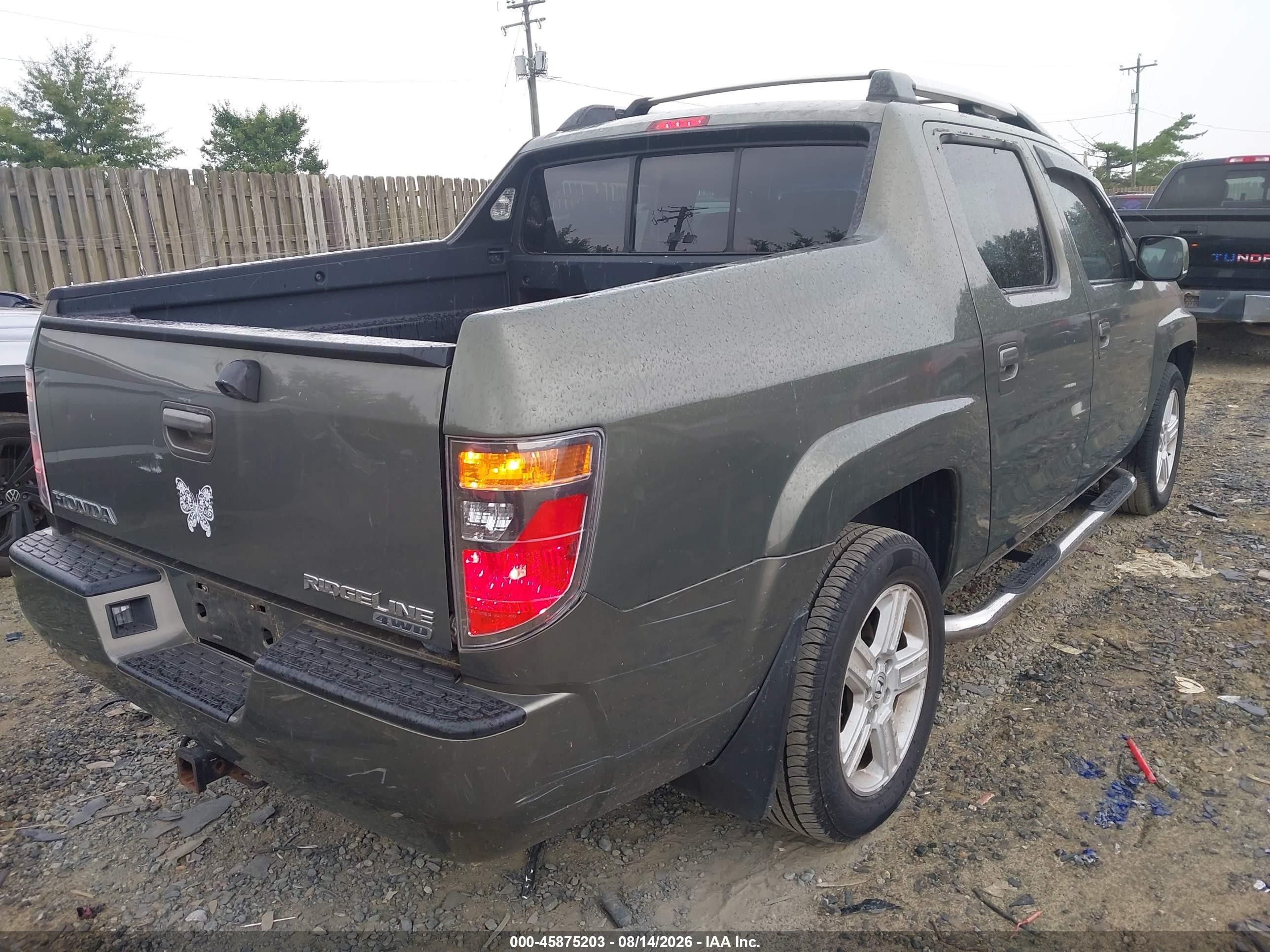 2007 Honda Ridgeline Rtl Green vin: 2HJYK16517H503415