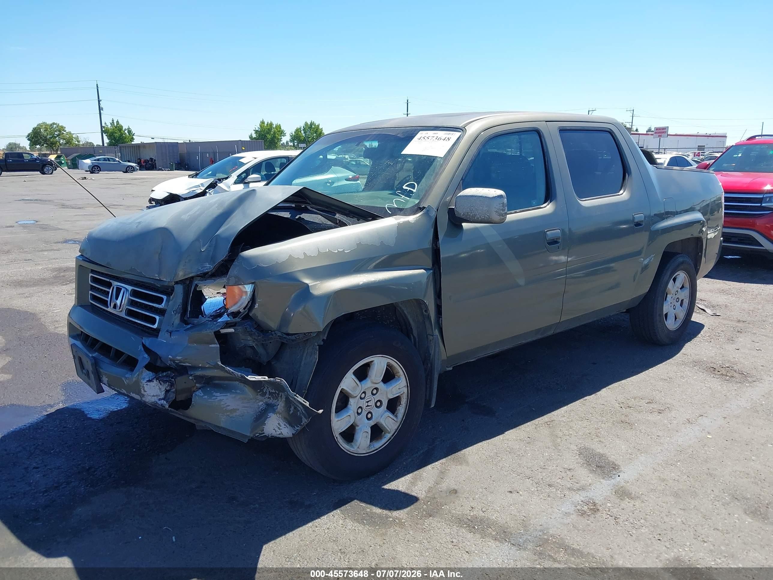 2007 Honda Ridgeline Rtl Green vin: 2HJYK16517H509408